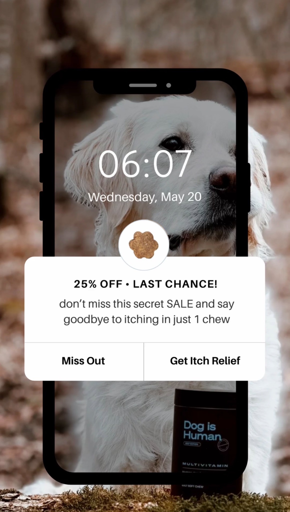 Dog is Human Facebook ad