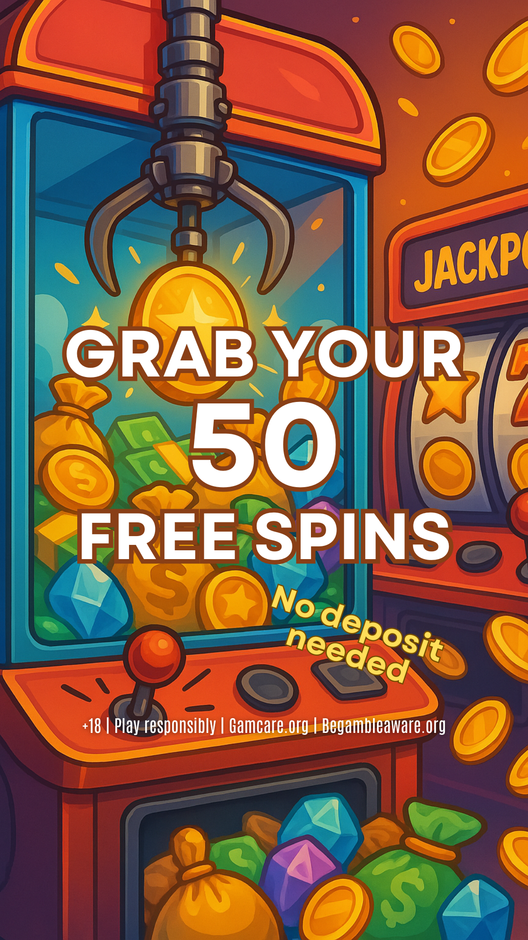 SpinHeroes Facebook ad: No Wagering