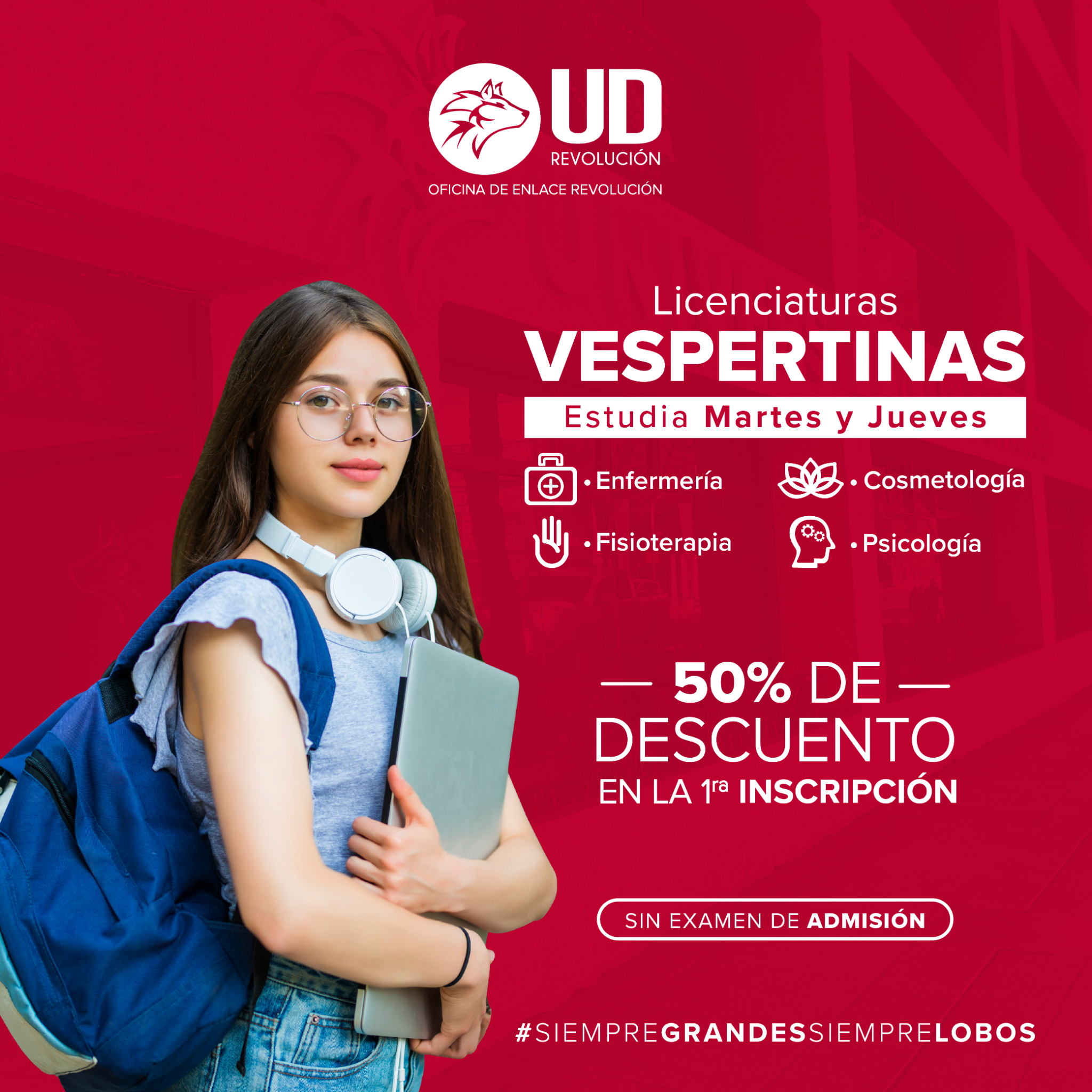 UD Campus Revolución Facebook ad: Únete a la gran familia LOBOS