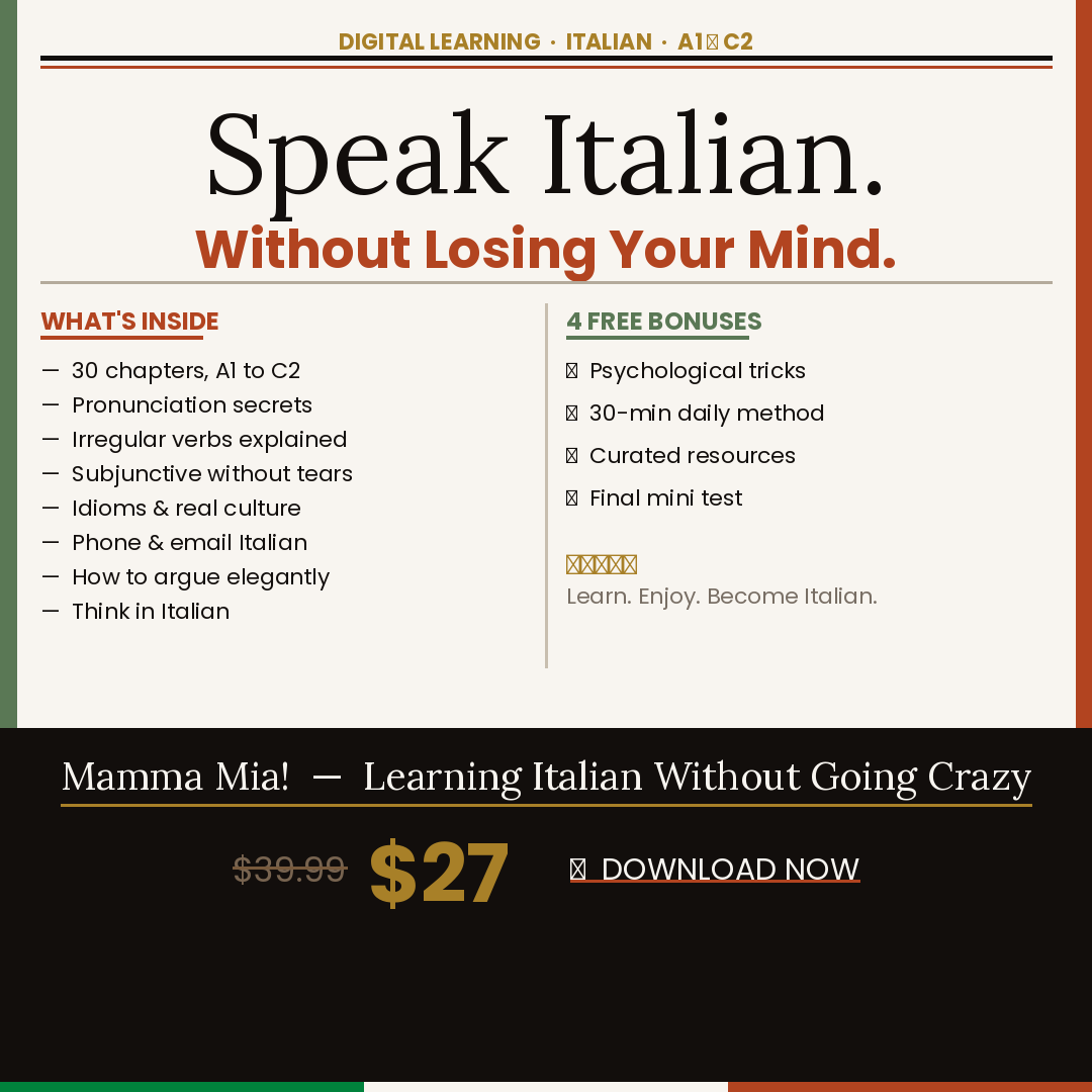 Lingue Tips & Tricks Facebook ad: Learn Italian in 15 Min a Day