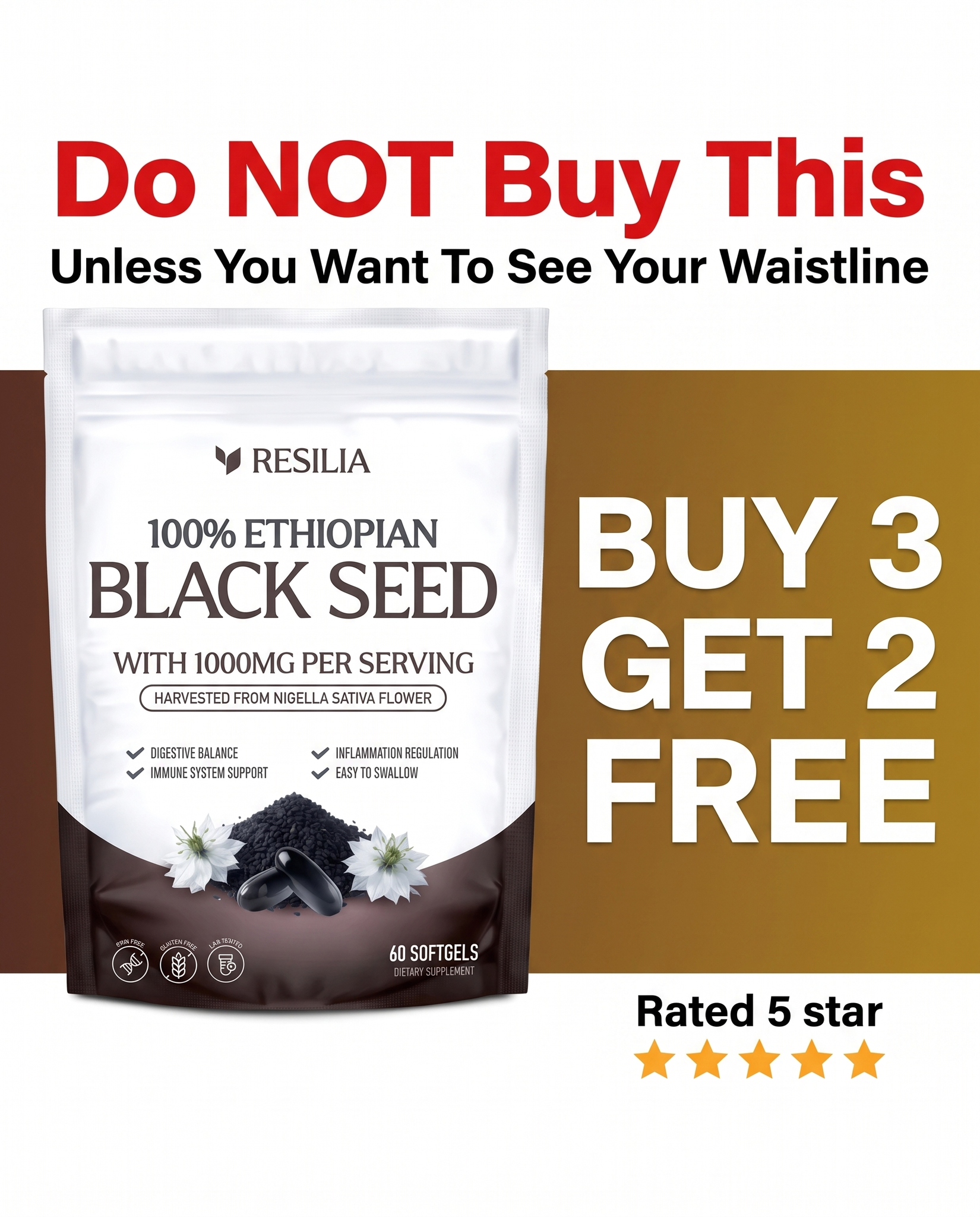Calm Gut Daily Facebook ad: Explore the Power of Ethiopian Black Seed Oil Today!