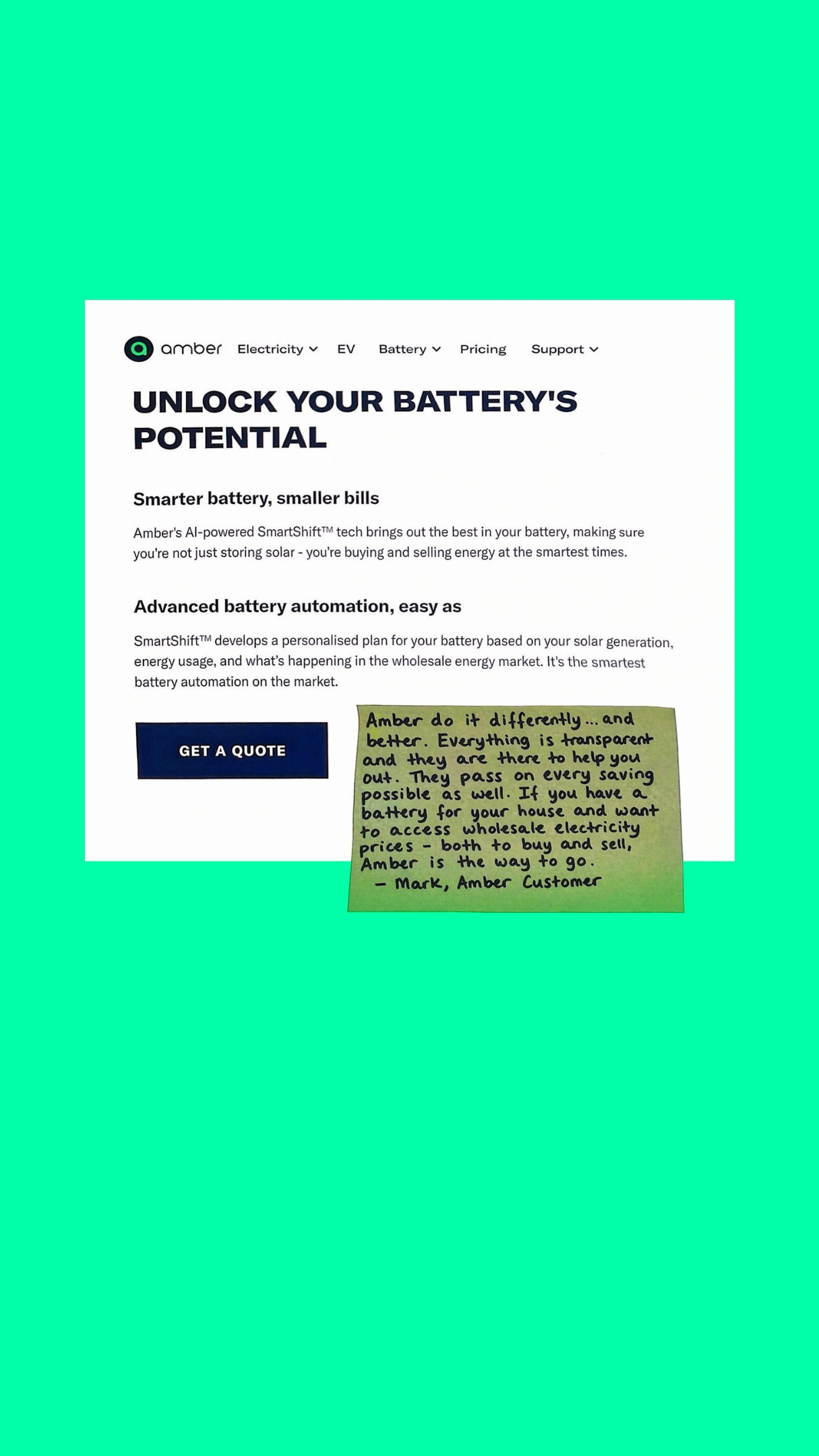 Amber Electric Facebook ad