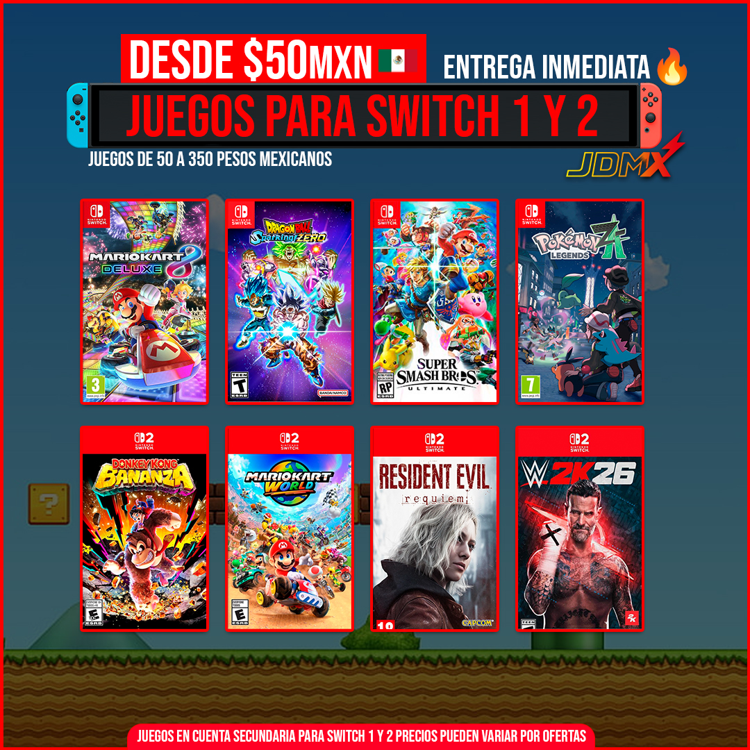 Juegos Digitales México Facebook ad: ¡ESTRENA JUEGOS EN TU SWITCH 1 Y 2…