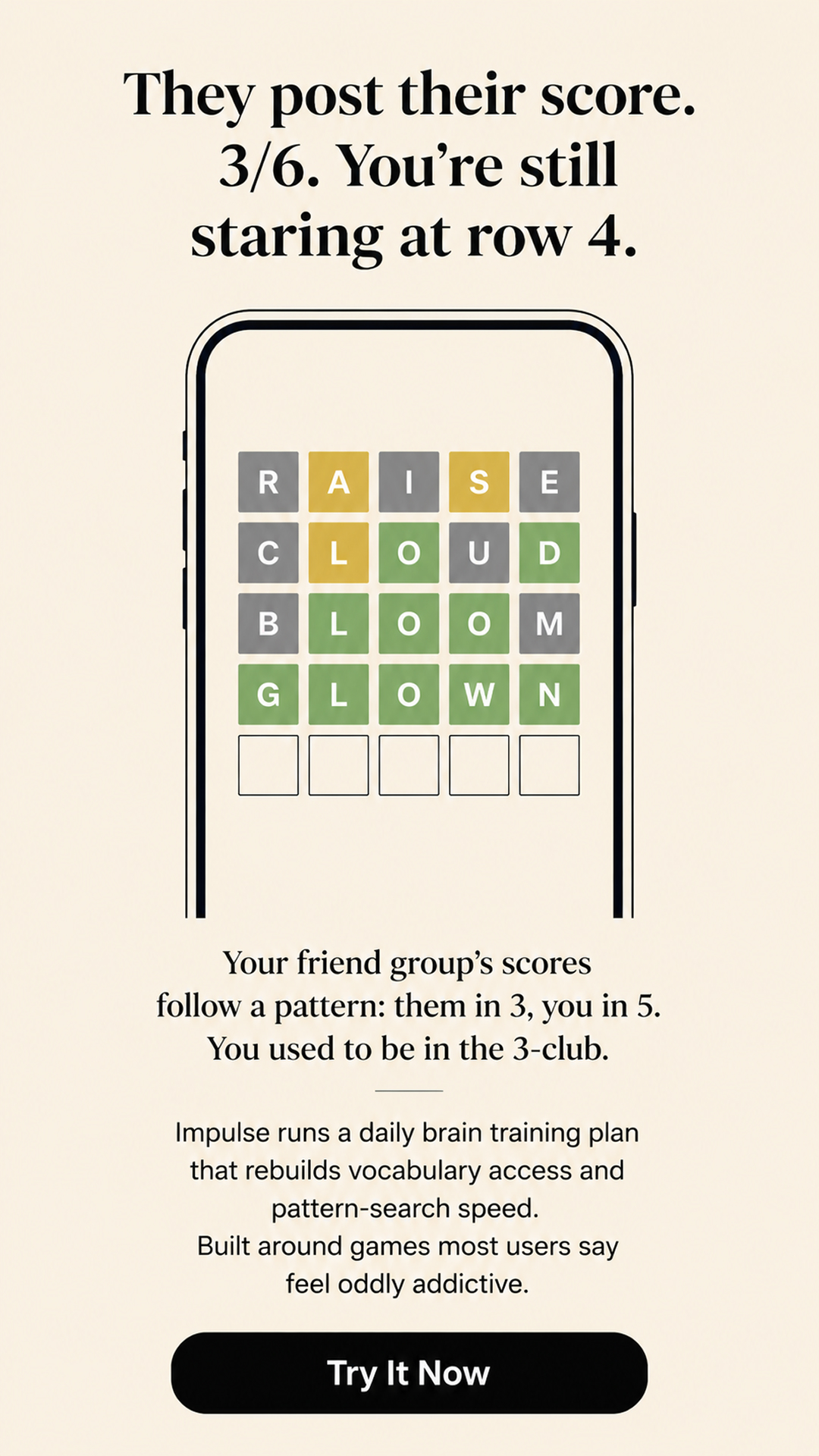 Impulse: Brain Training & Self-Discovery Facebook ad