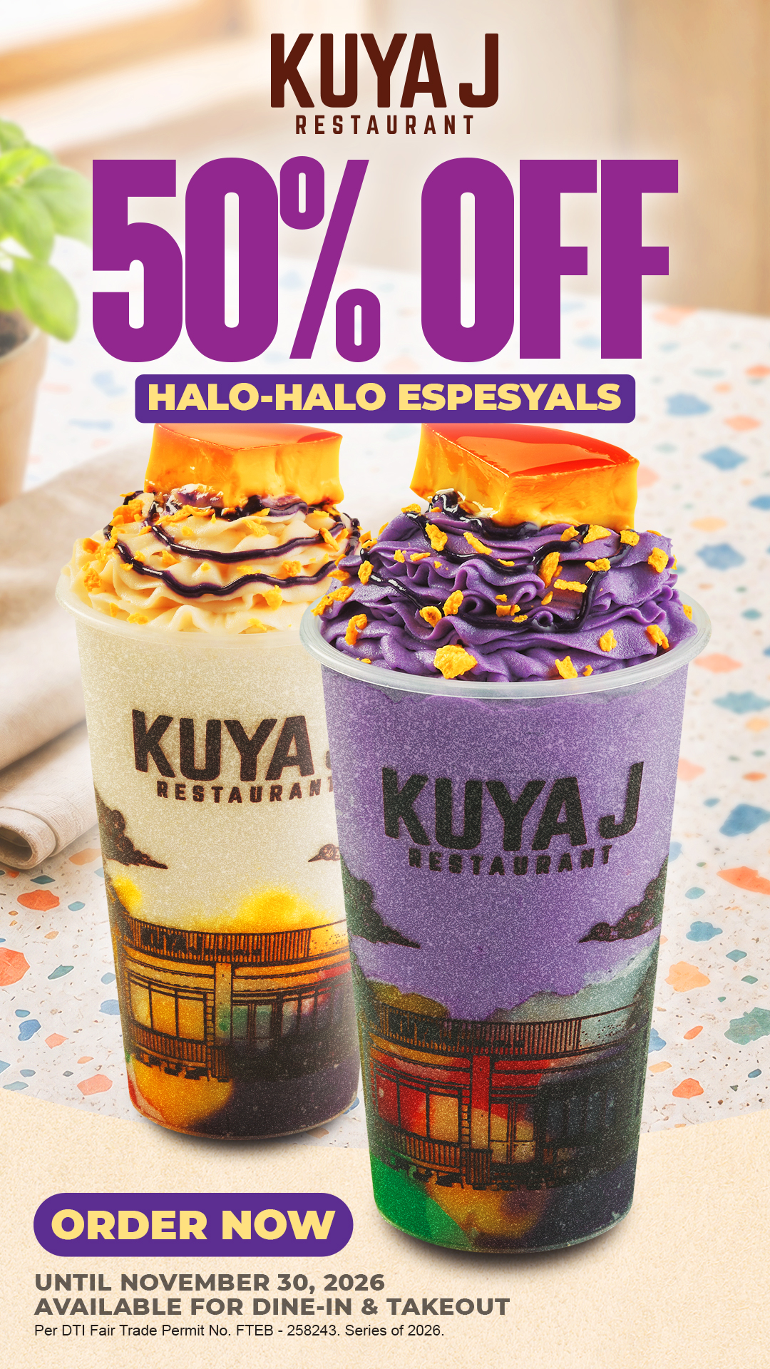 Kuya J Restaurant Facebook ad
