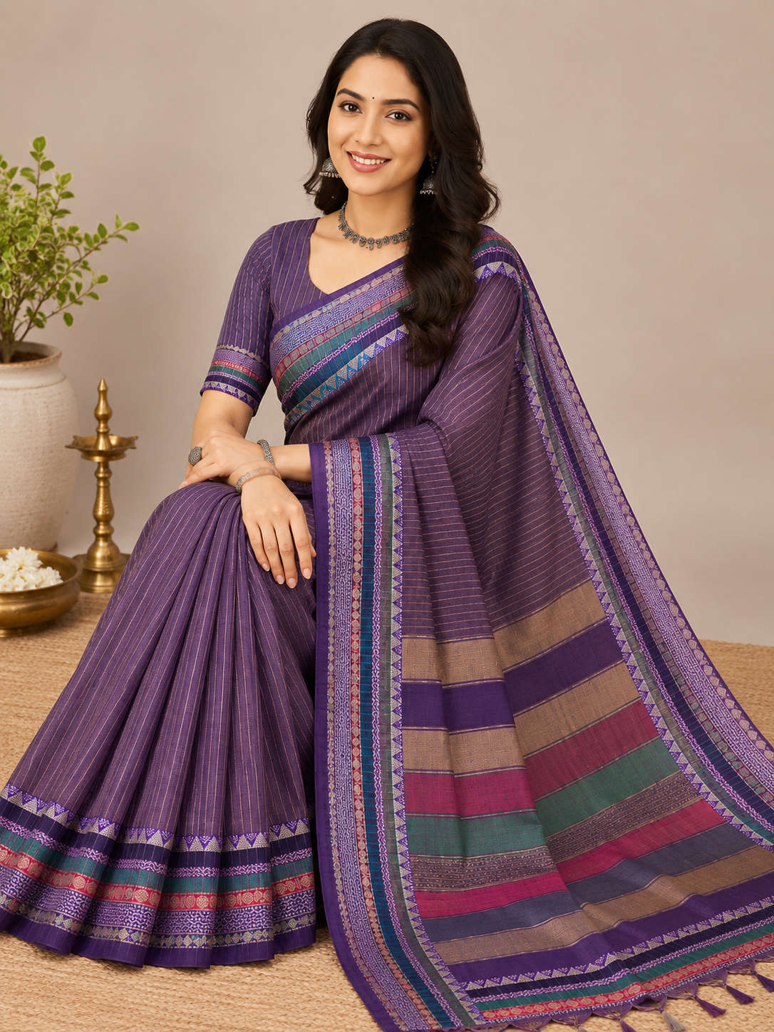 Shri Ambika Textiles Facebook ad: Premium Handloom Saree Collection