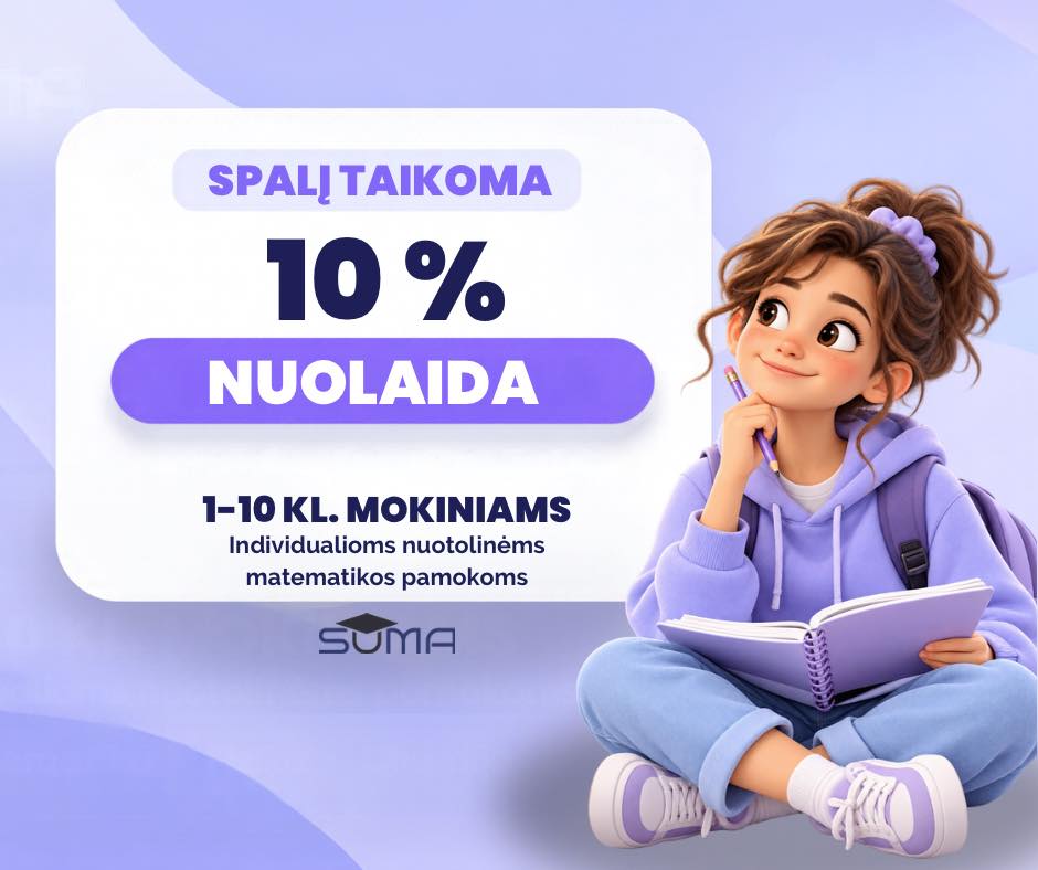 SUMA Facebook ad: Pradėkite mokytis su 10 % nuolaida