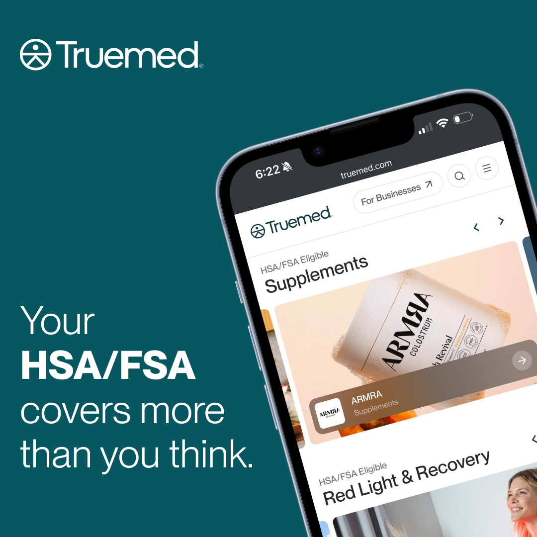 Truemed Facebook ad: One marketplace. Hundreds of HSA/FSA-eligible health…