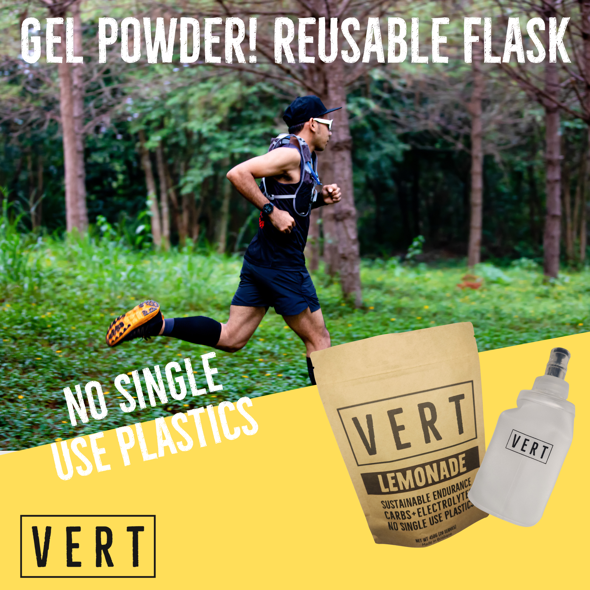 Vert Nutrition Facebook ad: Make your own Gels at Home. Just add water.