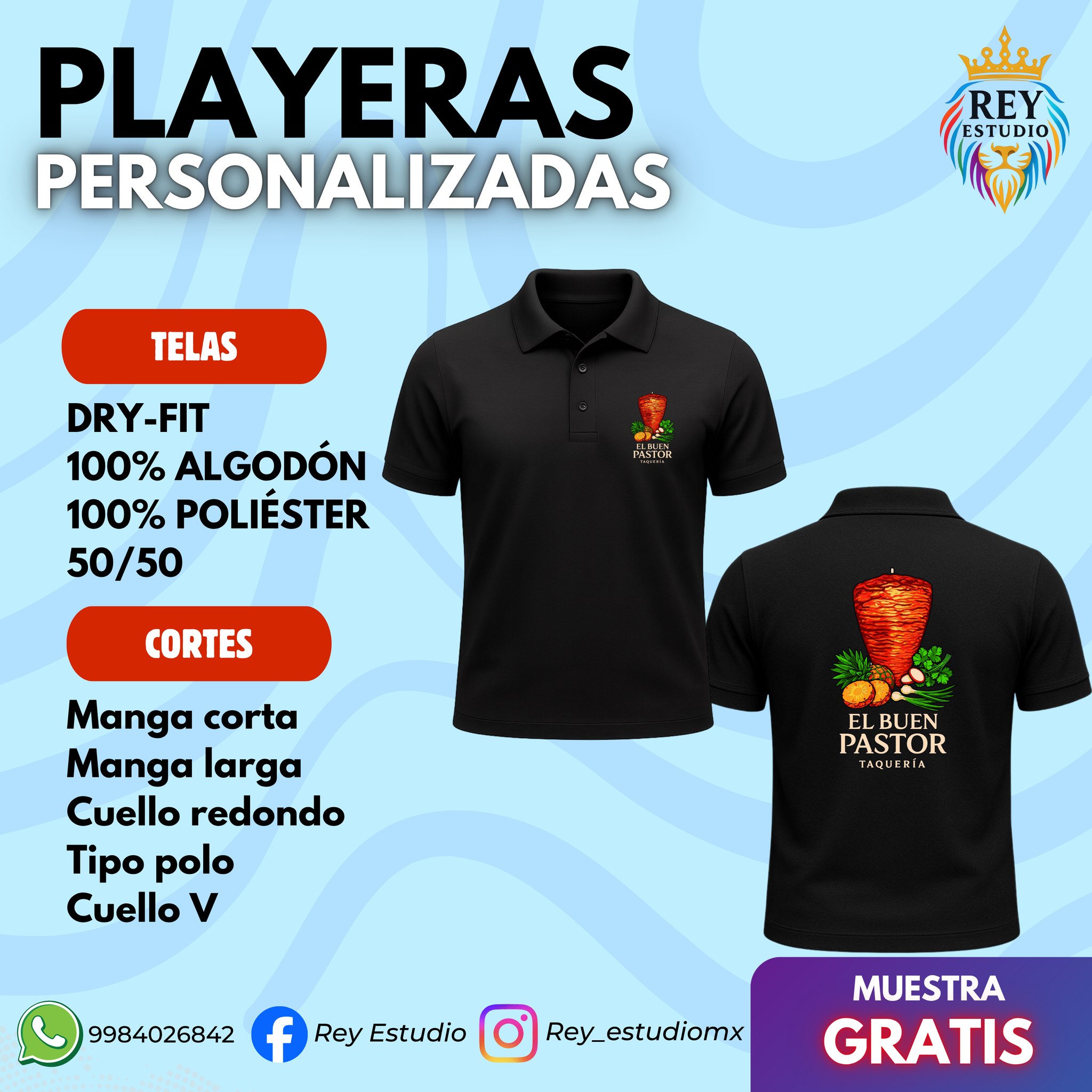 Rey Estudio Facebook ad: Solicita un mockup y cotización