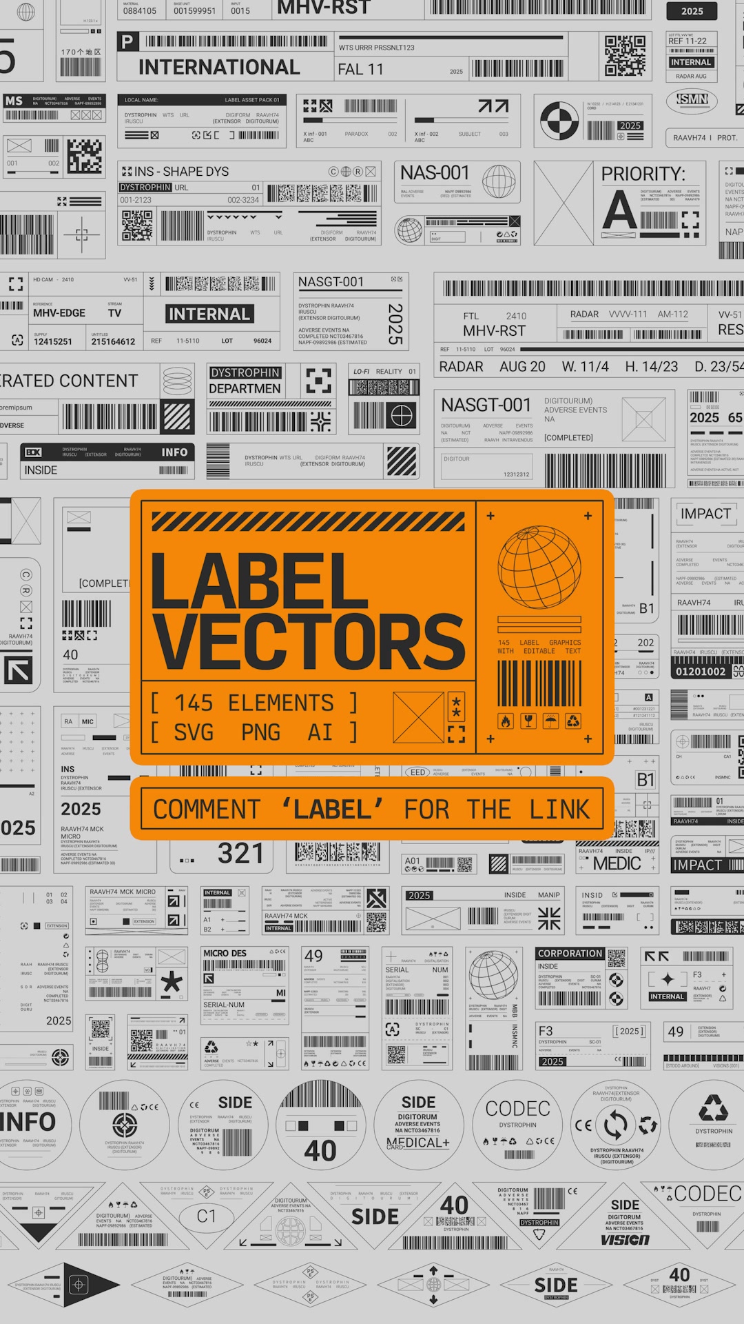 Fox Rockett Studio Facebook ad: Label Vectors Vol.1