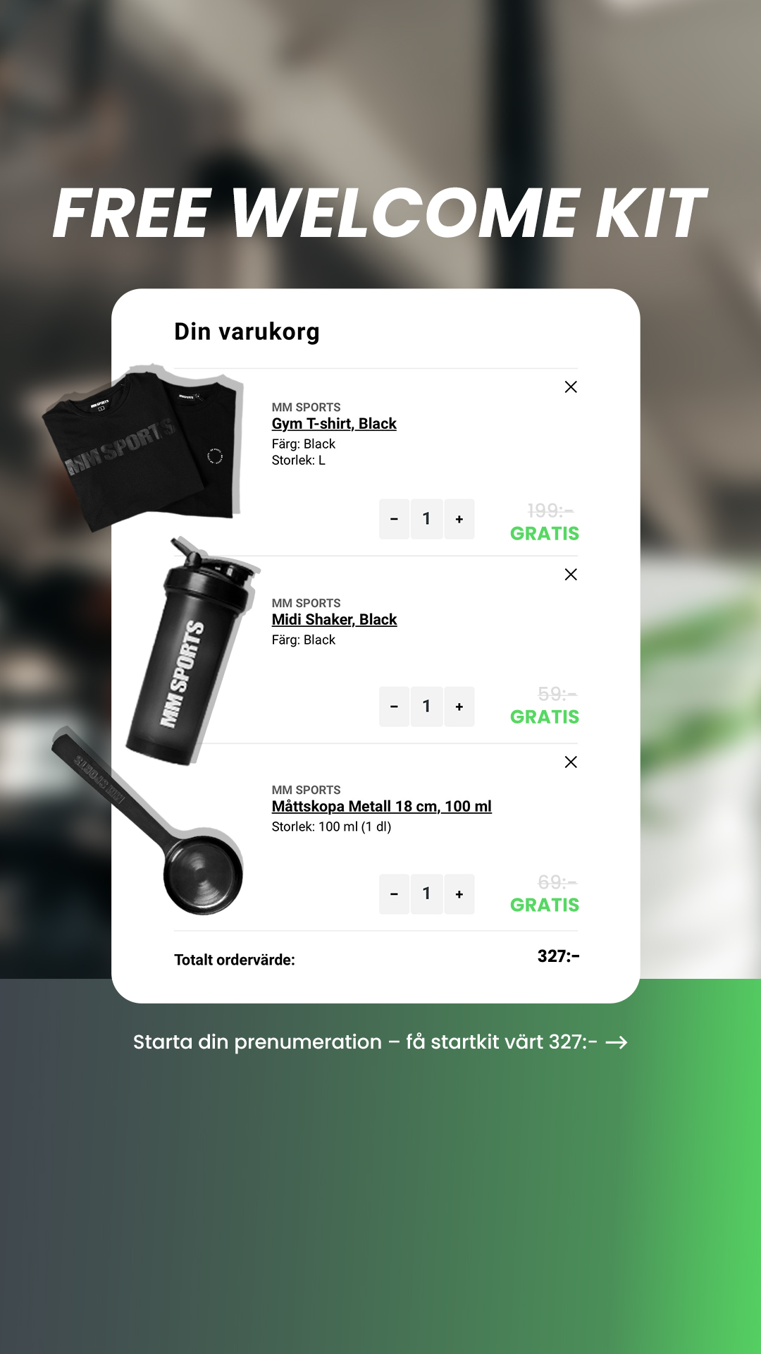 MM Sports Facebook ad: Gratis startpaket och bättre priser