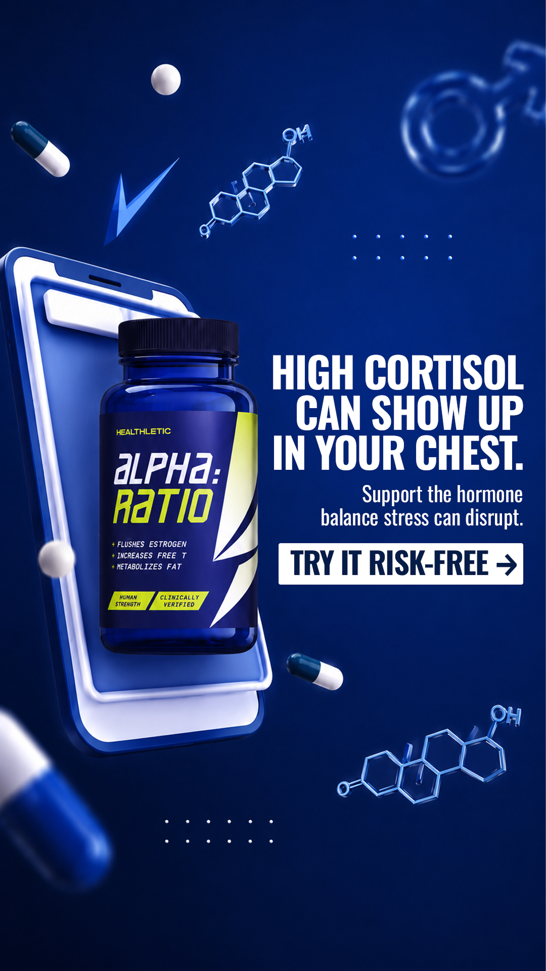 Healthletic Alpha Ratio Facebook ad: The Truth Behind the Stubborn Male Chest