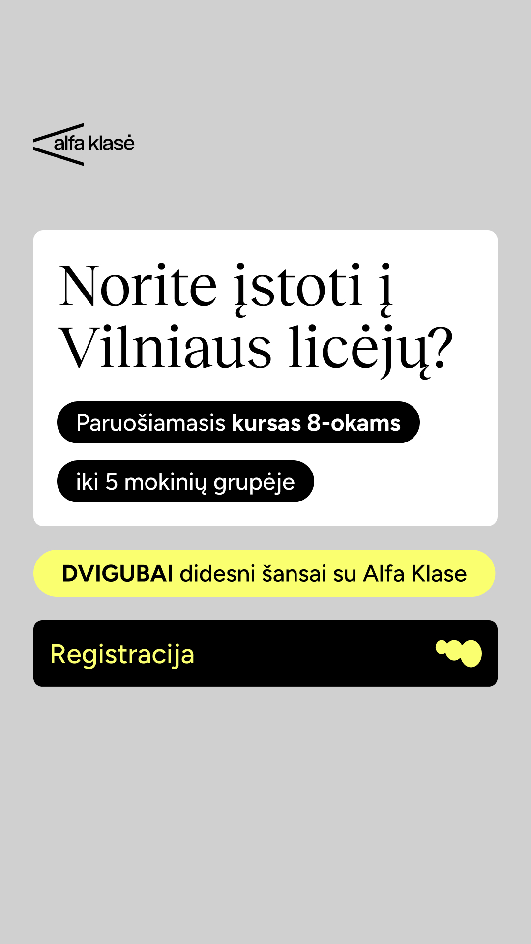 Alfa Klasė Facebook ad