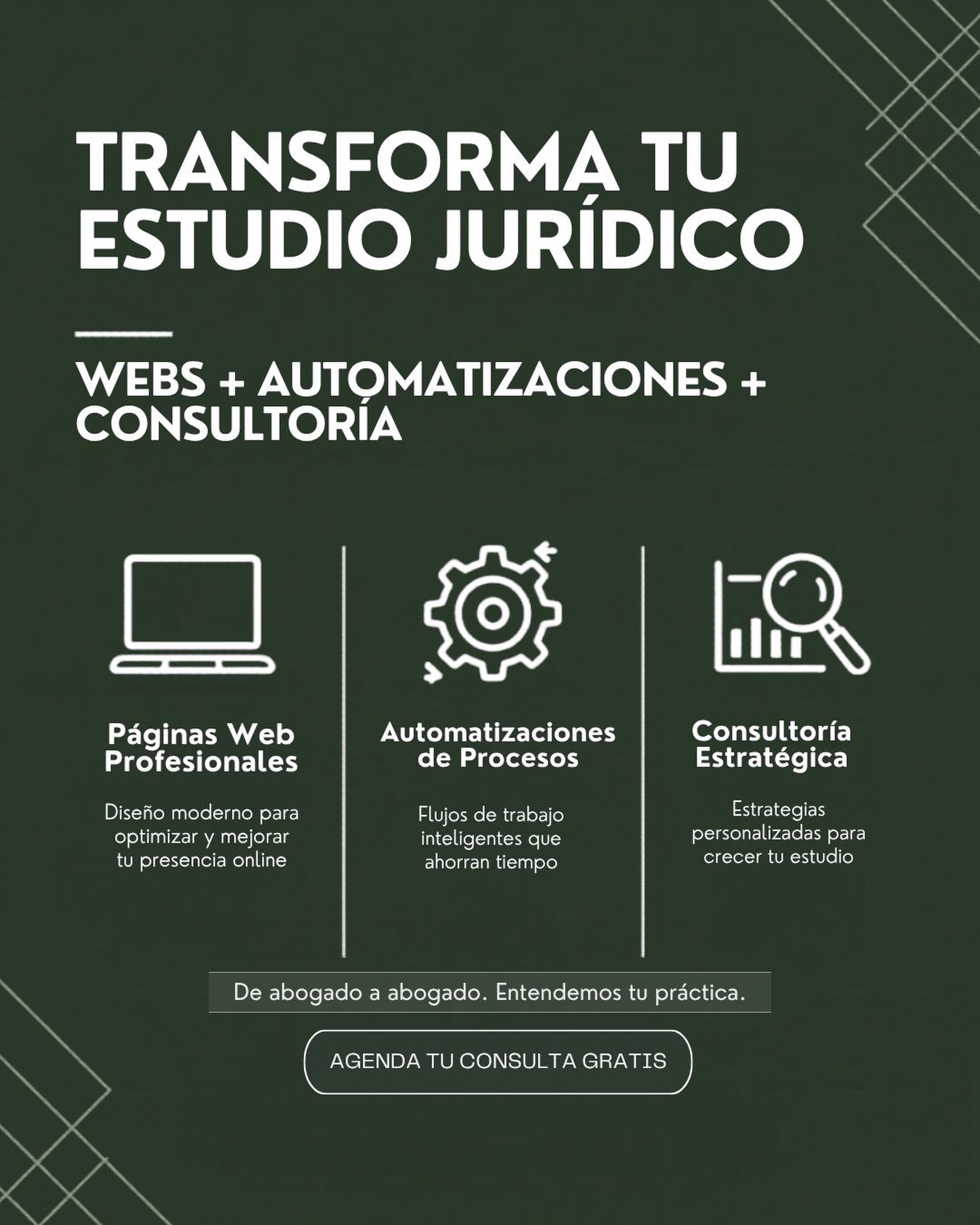 Abocadodev Connected Page Facebook ad: Un estudio jurídico eficiente no depende de trabajar…