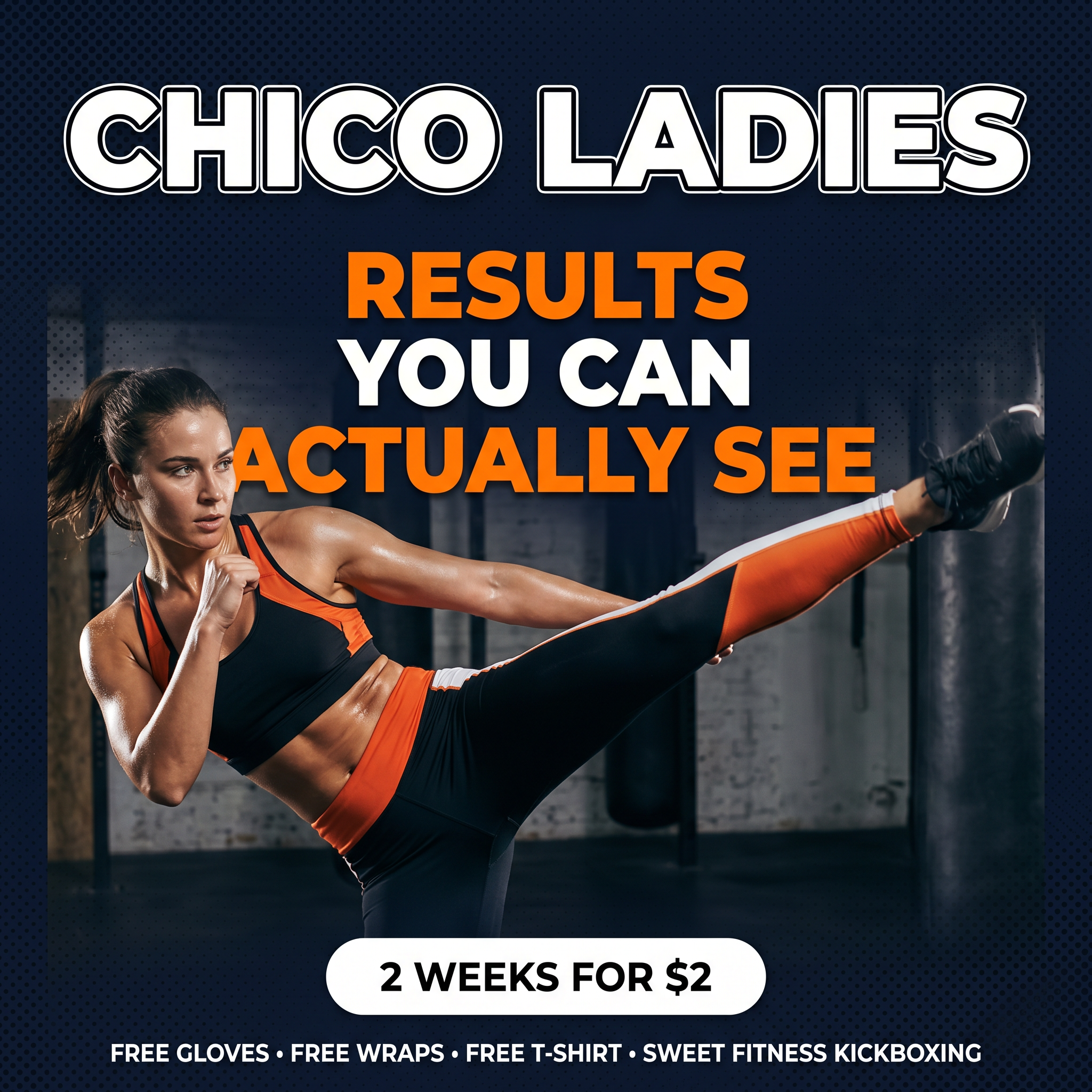 Sweet Fitness Kickboxing - Chico Facebook ad: Join Chico’s BEST Kickboxing Studio