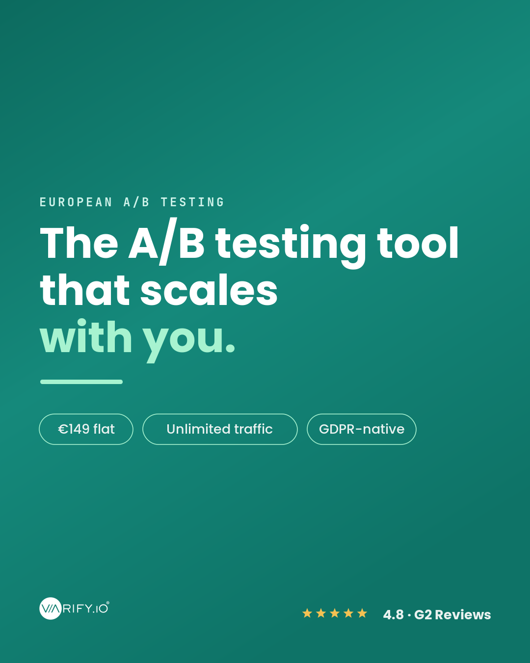 Varify.io Facebook ad: The A/B testing tool that scales with you