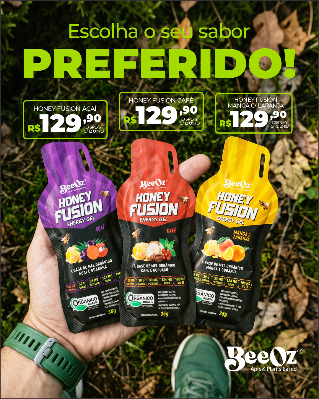 BeeOz Facebook ad: Honey Fusion Gel Café & Cupuaçu com 100mg de Cafeína…