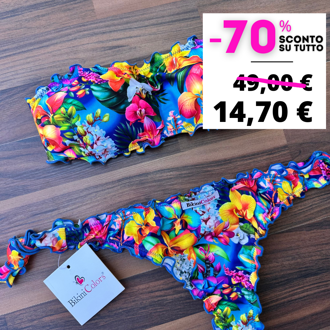 Bikinicolors Facebook ad: Sconto del 70% su tutto il catalogo.