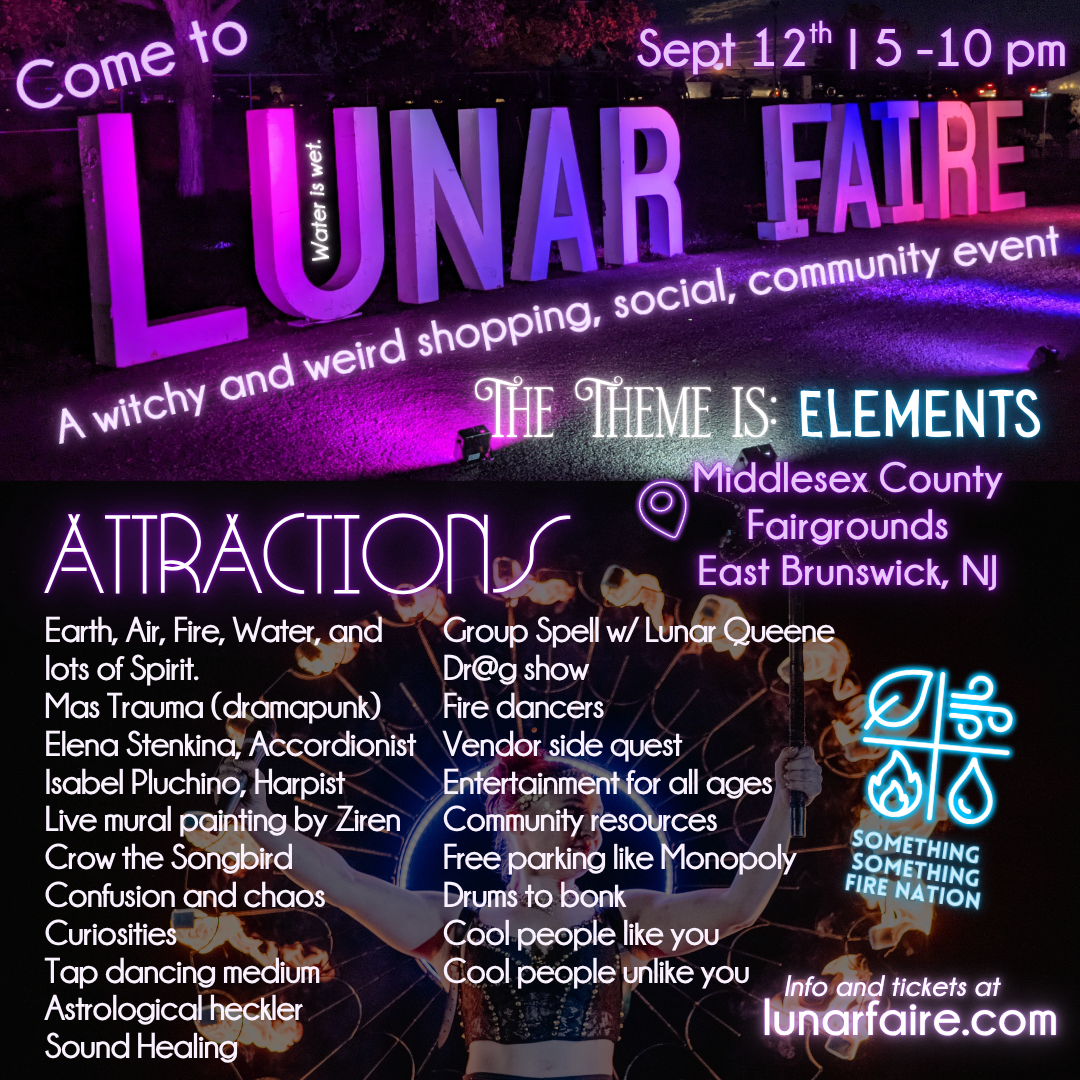 Lunar Faire Facebook ad: Lunar Faire: Elements | 9/12 | Middlesex County