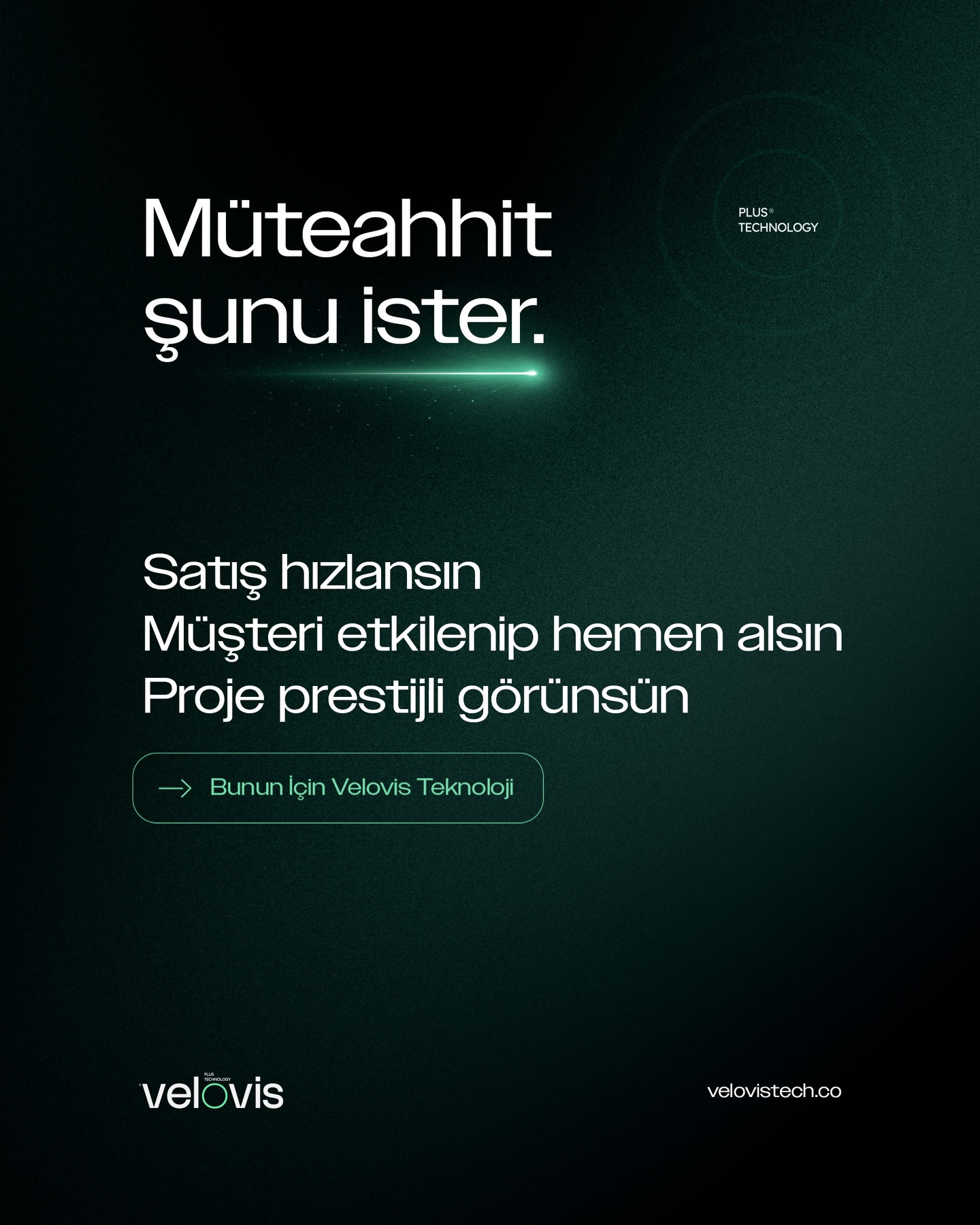 Velovis Technology Facebook ad: Müteahhit şunu ister.