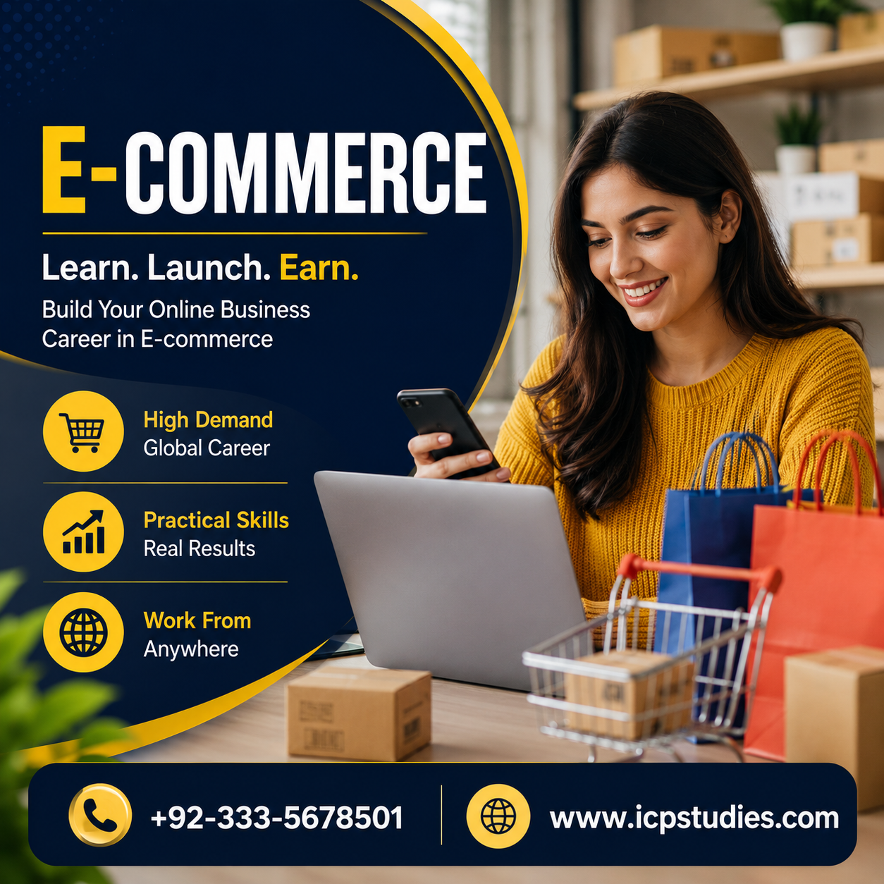 Innovative College of Professional Studies Pvt ltd Facebook ad: Start Your Journey in the World of E-Commerce!