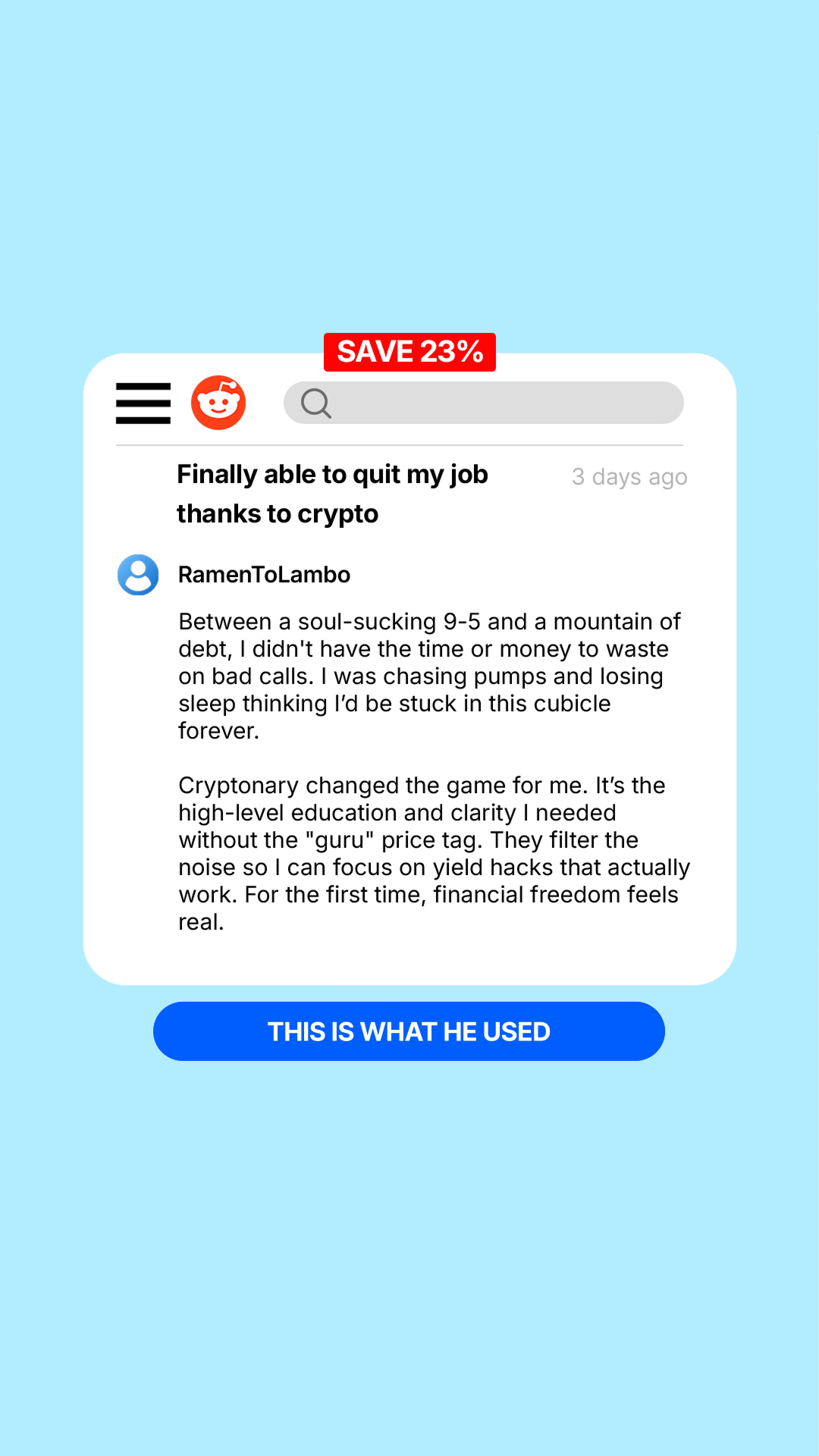 Cryptonary Facebook ad