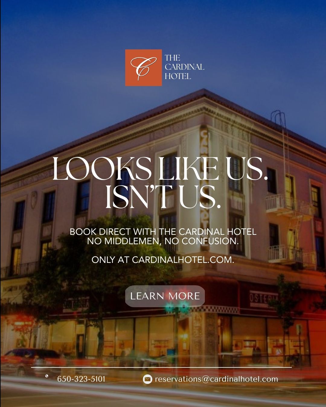 The Cardinal Hotel Facebook ad