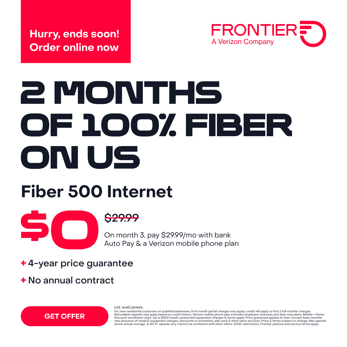 Frontier Internet Facebook ad