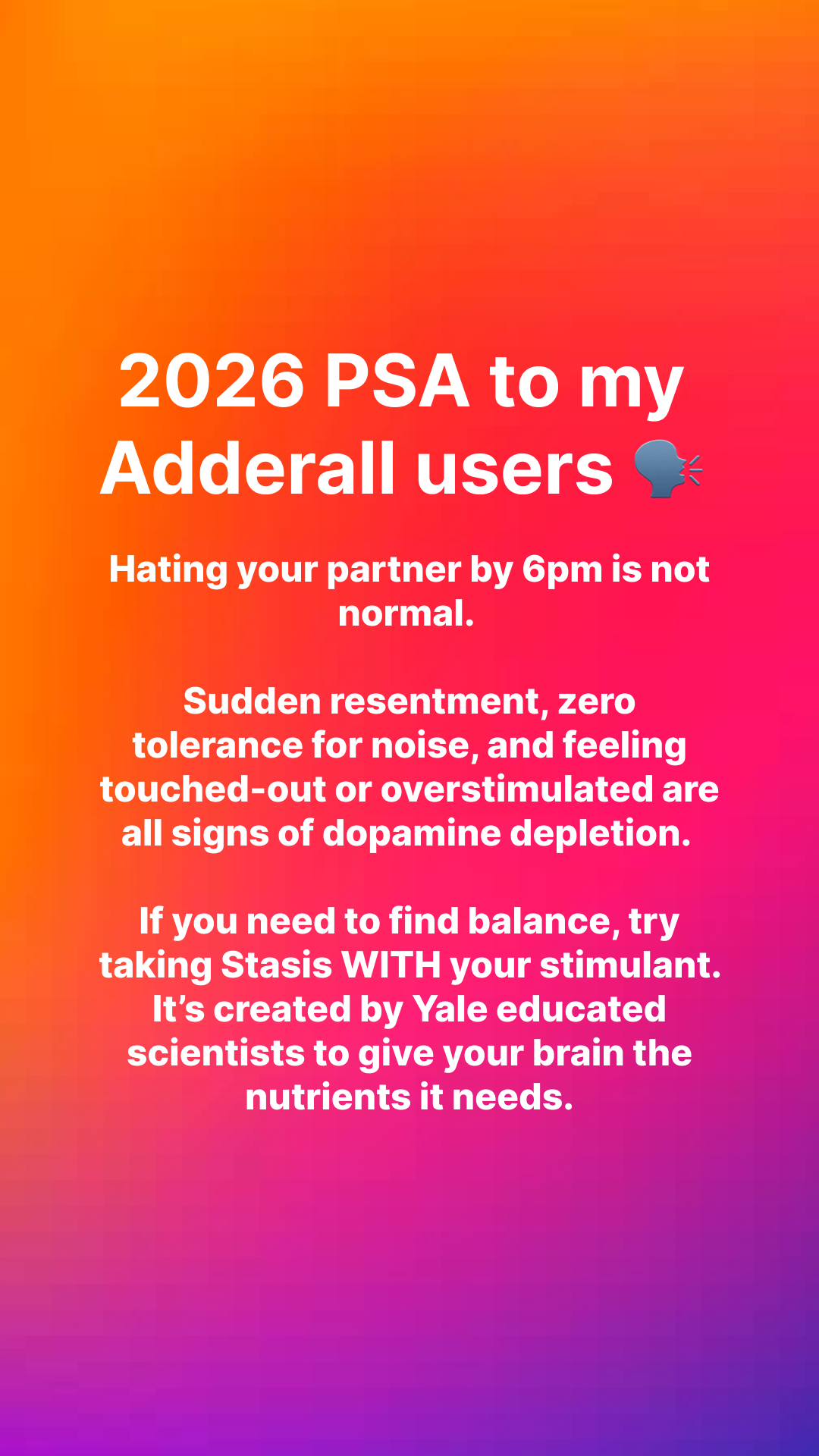 Stasis Facebook ad