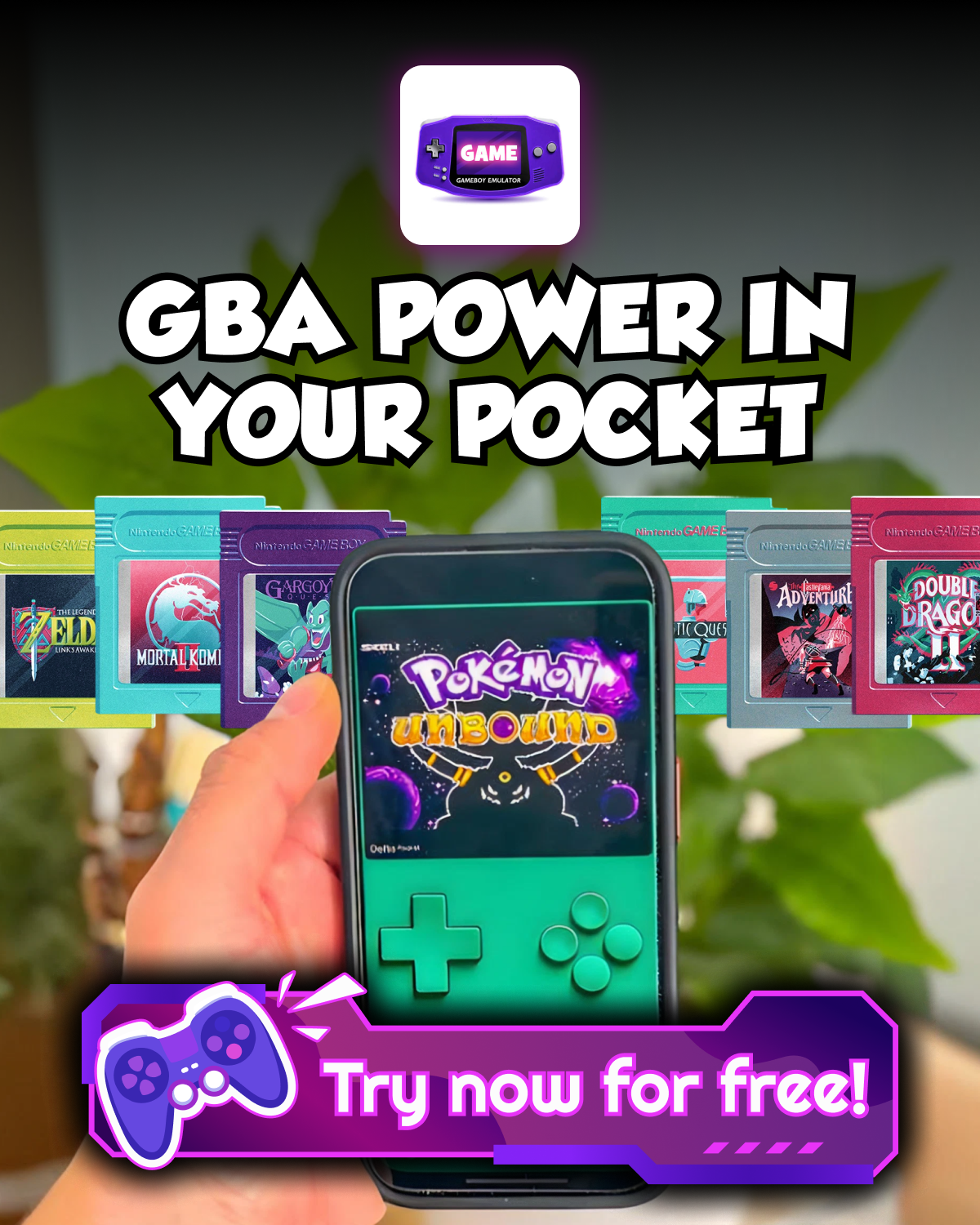 GBA, PSP, DS Game Emulator Facebook ad from Nov 2, 2025