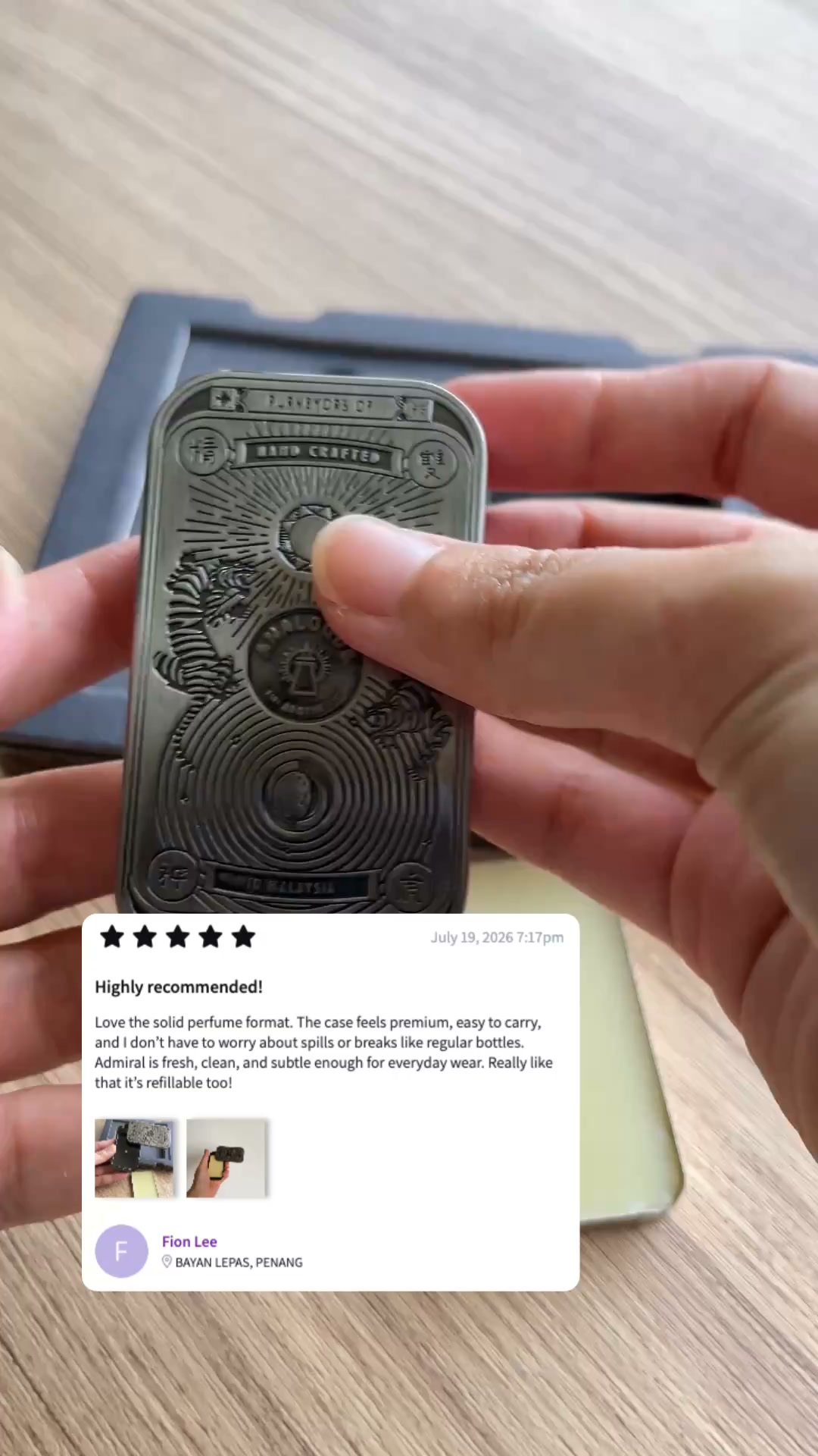 Analogue Apotik Facebook ad: Solid Cologne In A Die Cast Case