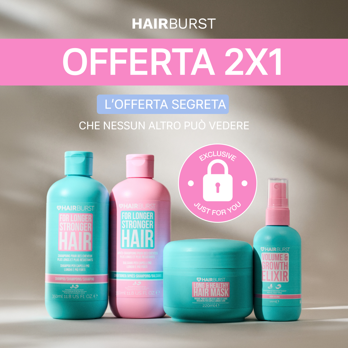 Hairburst Italia Facebook ad