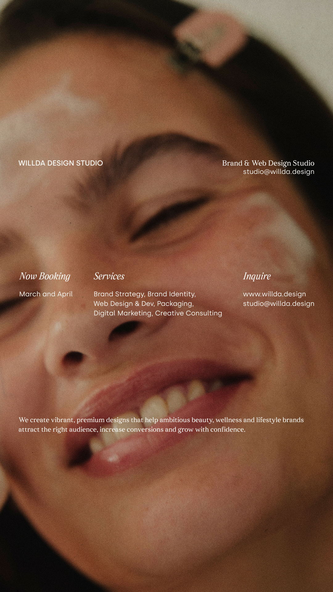 Willda design studio Facebook ad: We create impactful, premium brand identities for ambitious…