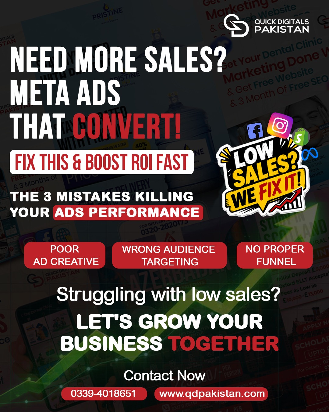 QD Pakistan Facebook ad: Struggling With Low Sales? Your Meta Ads Might Be the…