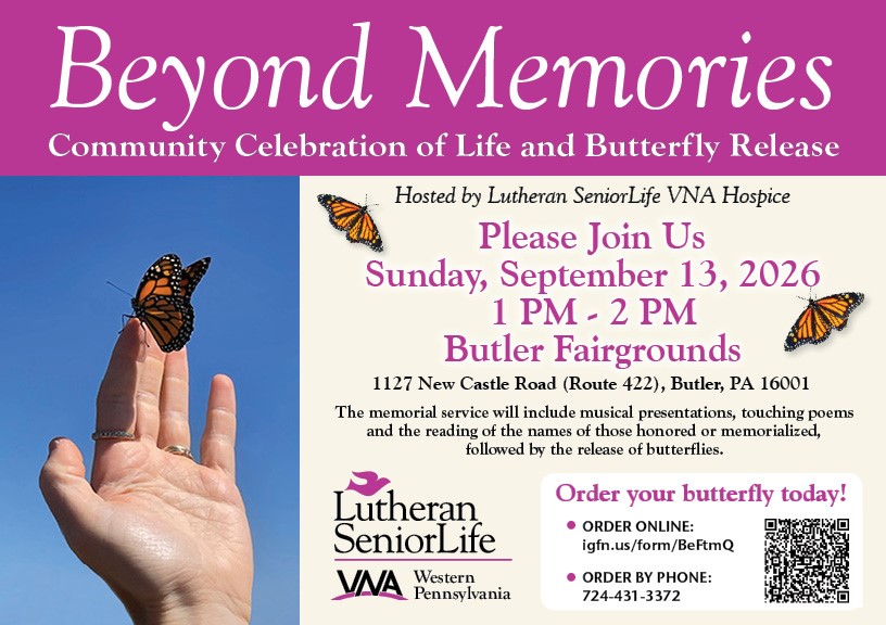 Lutheran SeniorLife Facebook ad: Visiting Nurses Association Annual Butterfly Release…