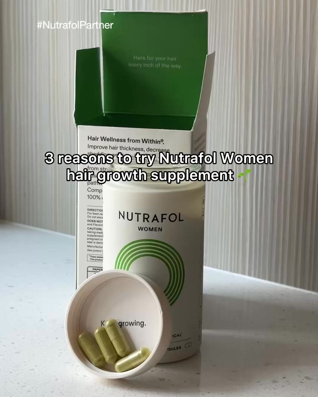 Nutrafol Facebook ad: Biotin-free. Results-driven.