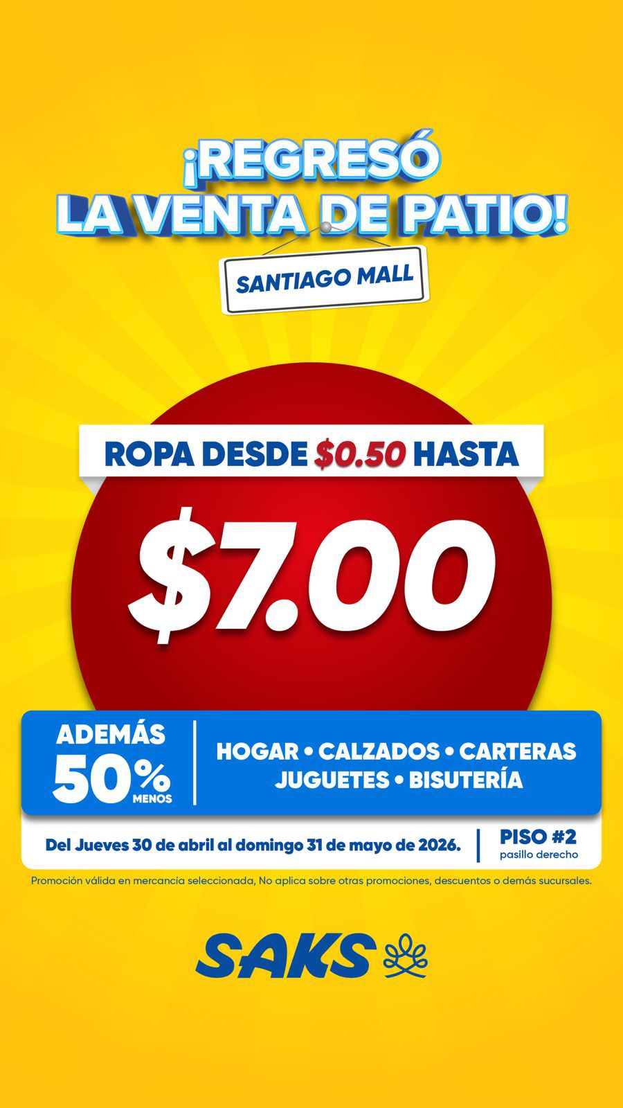 Saks Panama Facebook ad from Apr 30, 2026