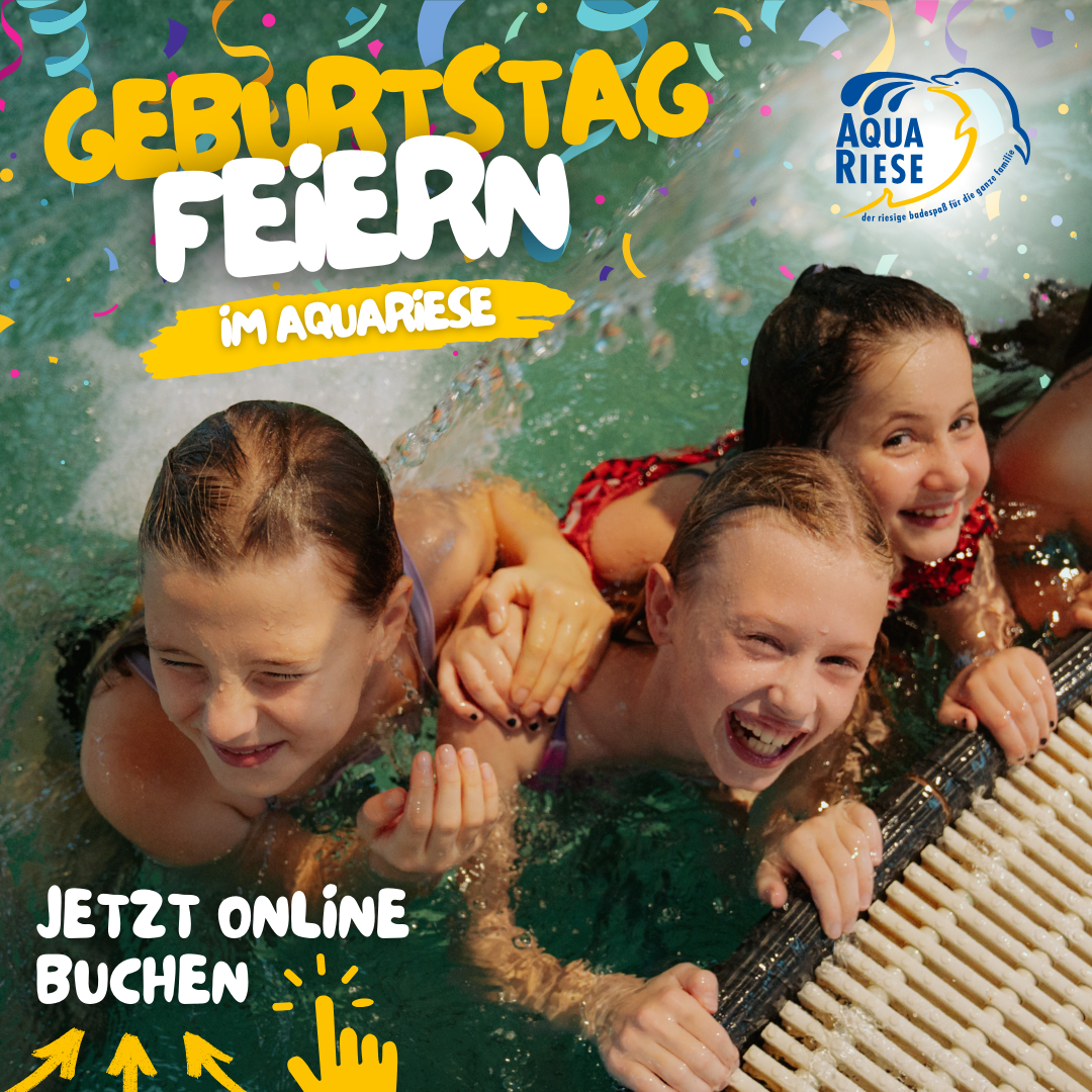 Aqua Riese Facebook ad: Jetzt Geburtstag feiern!