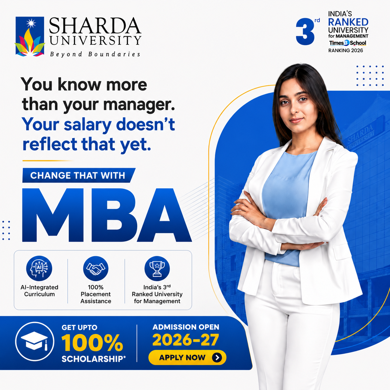 Sharda University Facebook ad