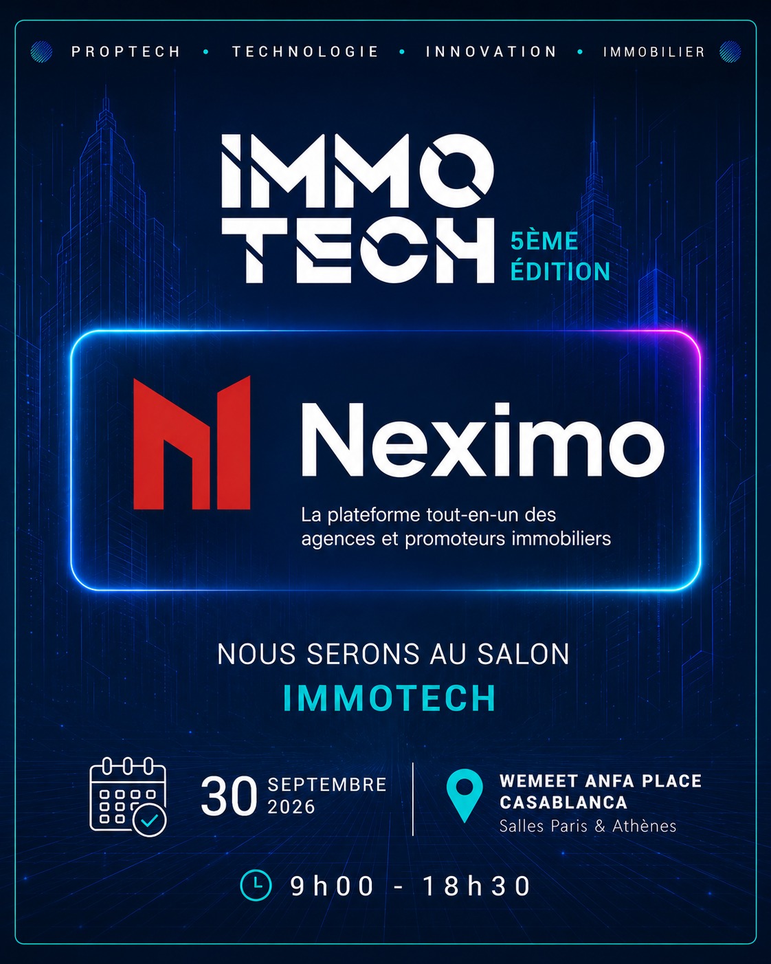 Neximo - Immobilier Maroc Facebook ad: Neximo sera présent à la 5ᵉ édition du…
