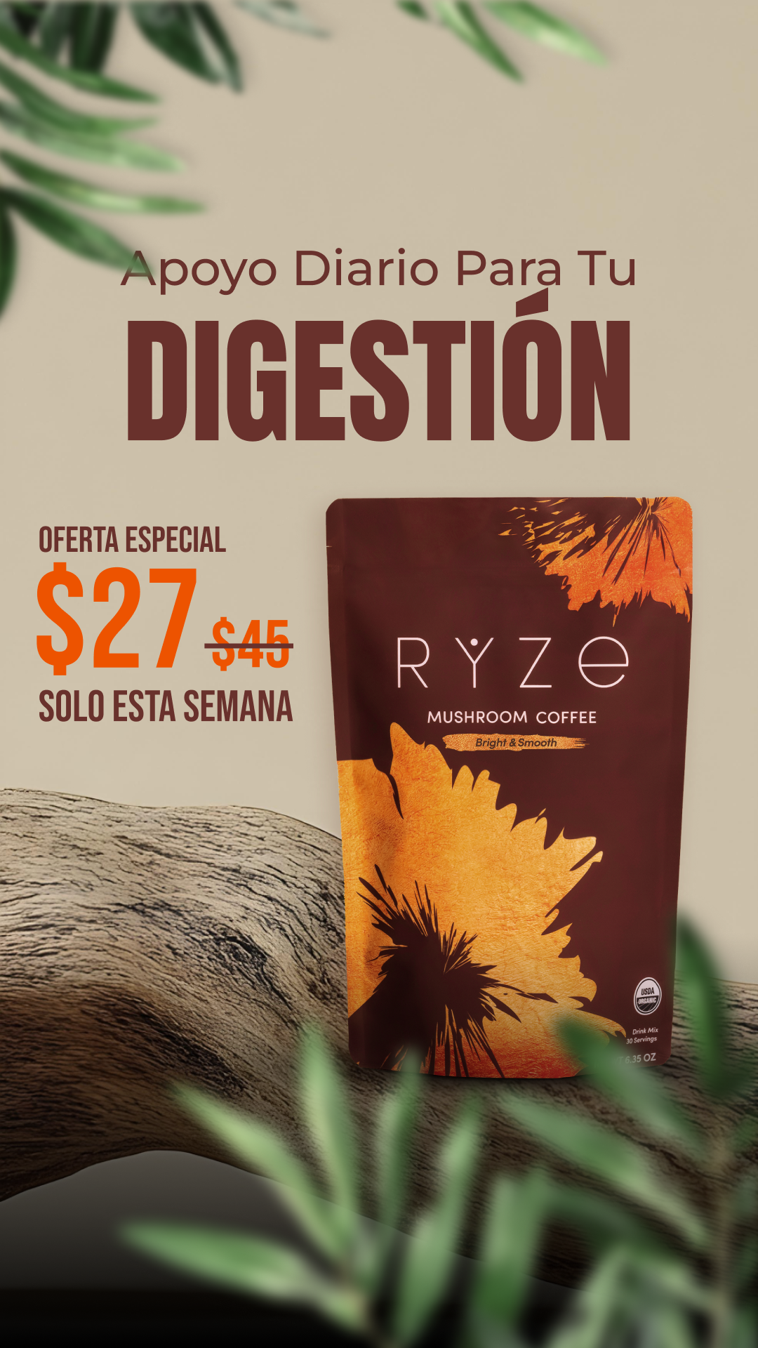 RYZE Superfoods Facebook ad