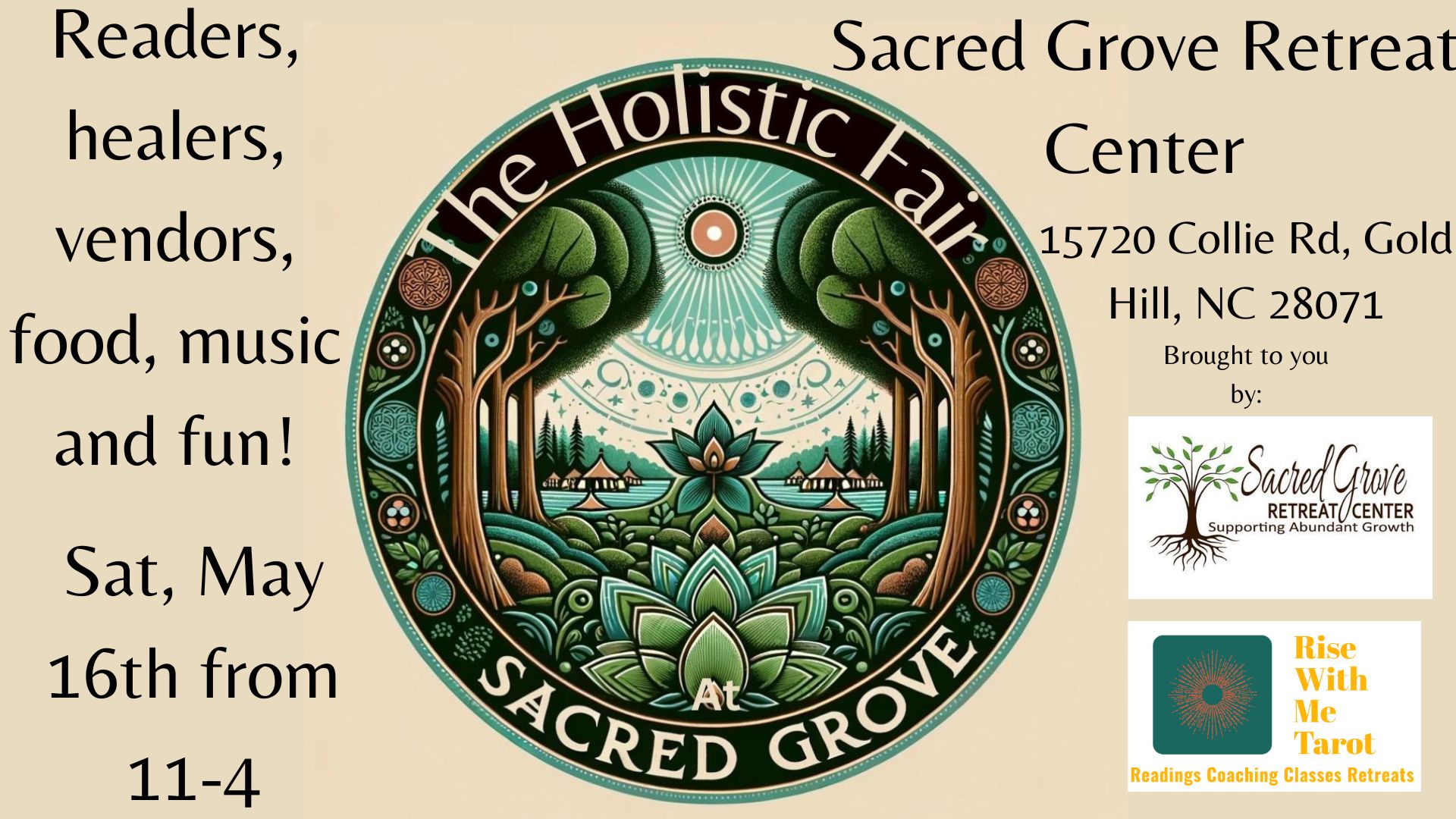 Rise With Me Facebook ad: The Holistic Fair at Sacred Grove