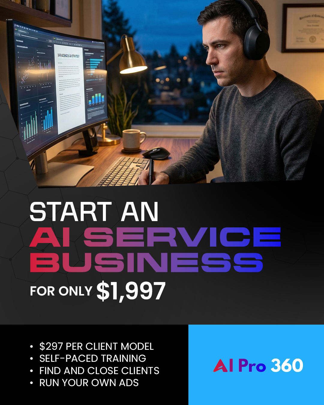 AI Pro 360 Facebook ad: Learn To Sell AI Services - Only $1,997