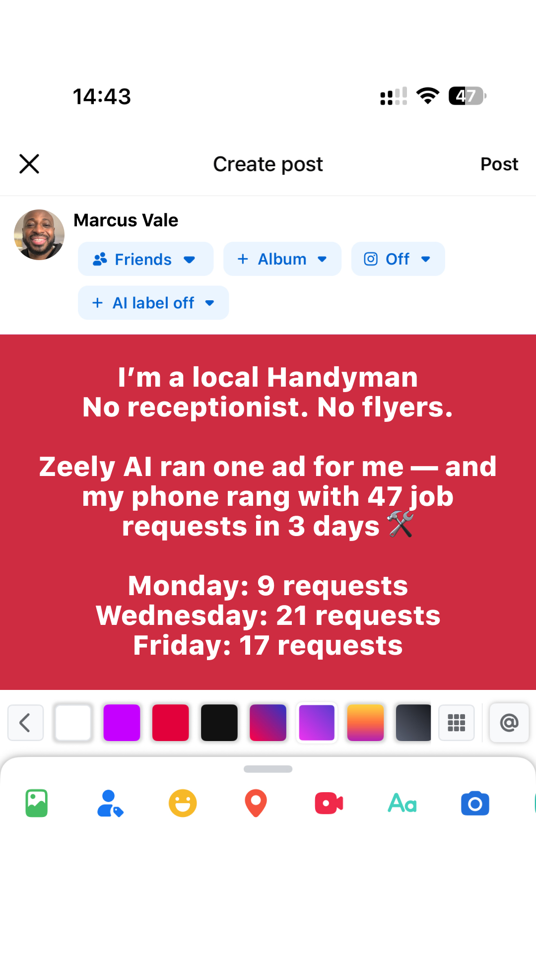 Zeely Facebook ad