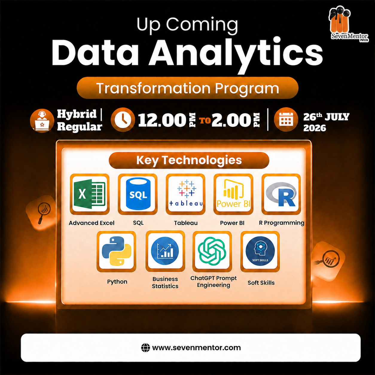 SevenMentor IT Courses Facebook ad: Master Data Analyst With AI In Just 6 Months!