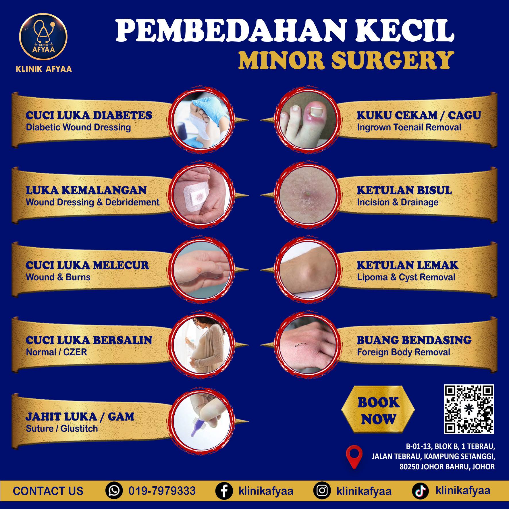Klinik Afyaa Facebook ad: MINOR SURGERY SEKARANG >>