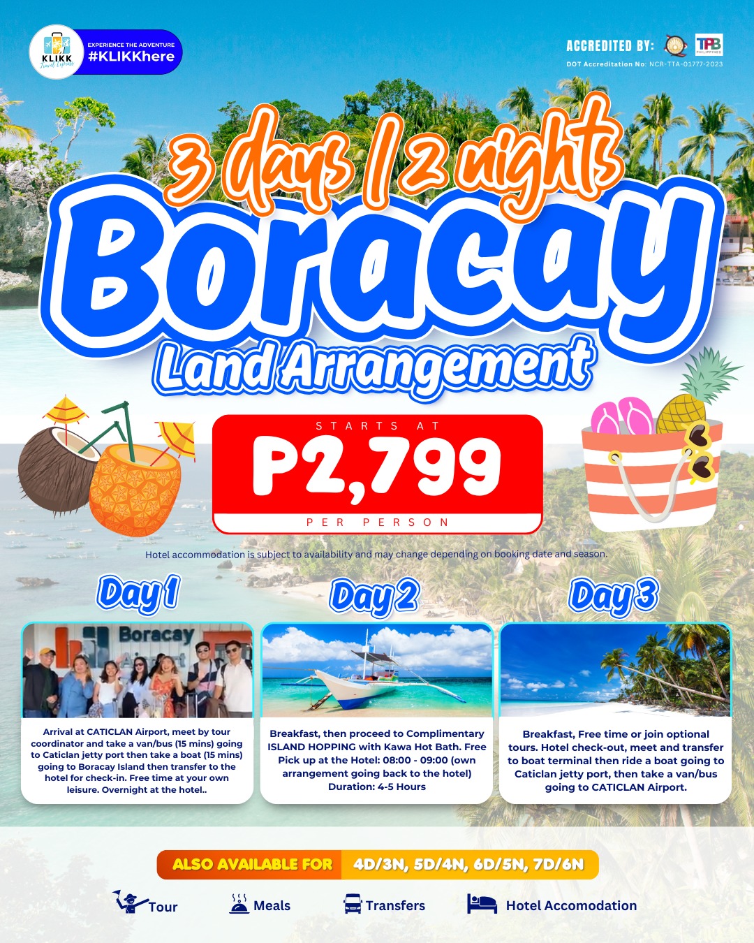 Klikk Travel Express Facebook ad: Summer rush is coming Lock in your Boracay…