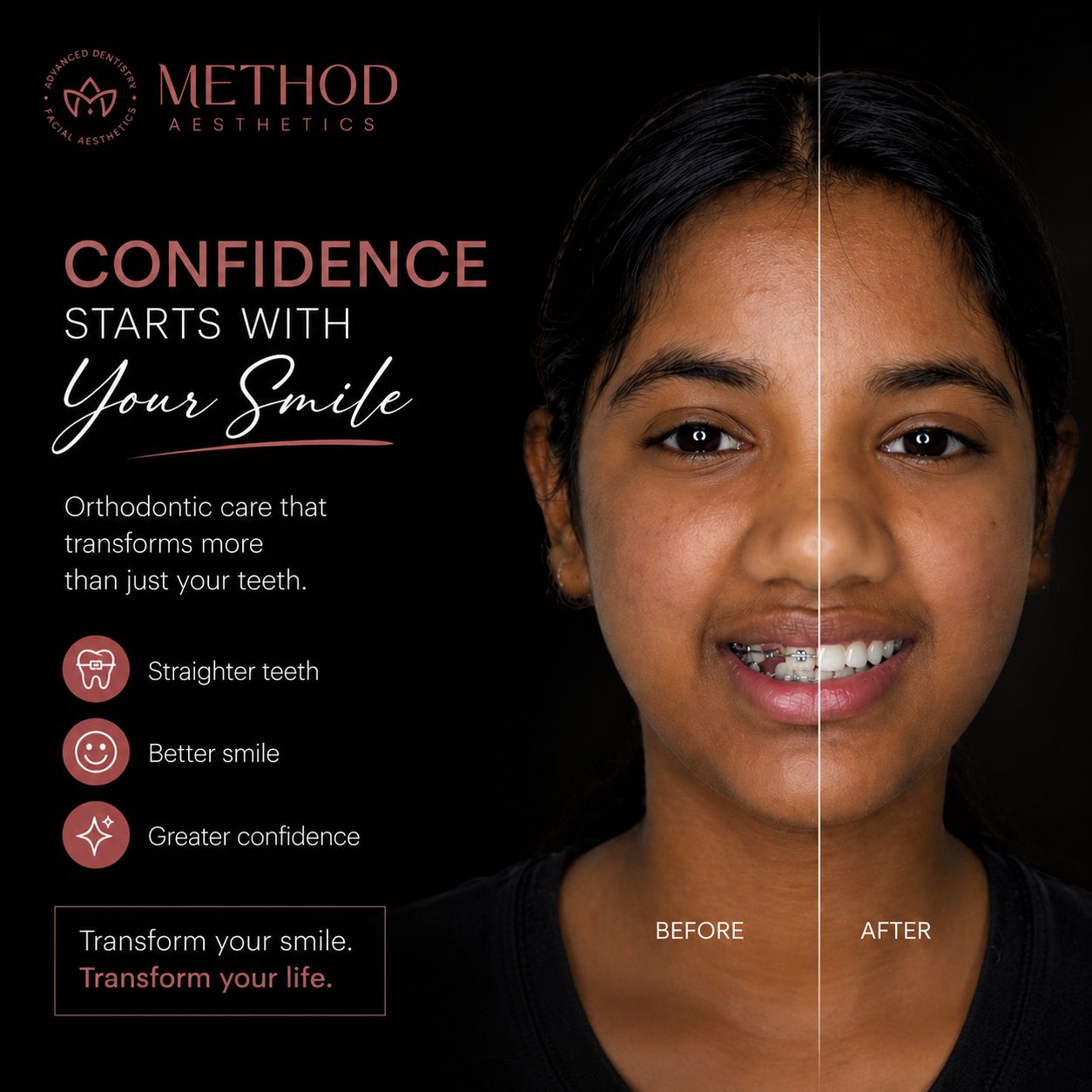 Method Aesthetics - Advanced Dentistry & Facial Aesthetic Clinic Facebook ad: Your smile deserves expert care.