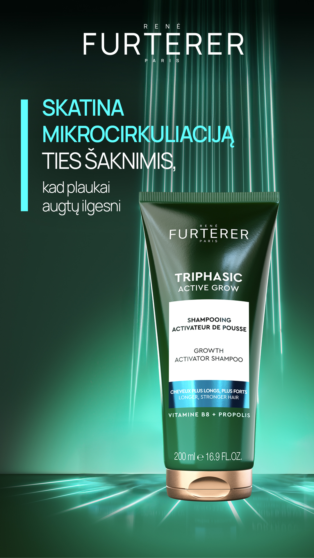 Rene Furterer Lietuva Facebook ad: Triphasic Active Grow
